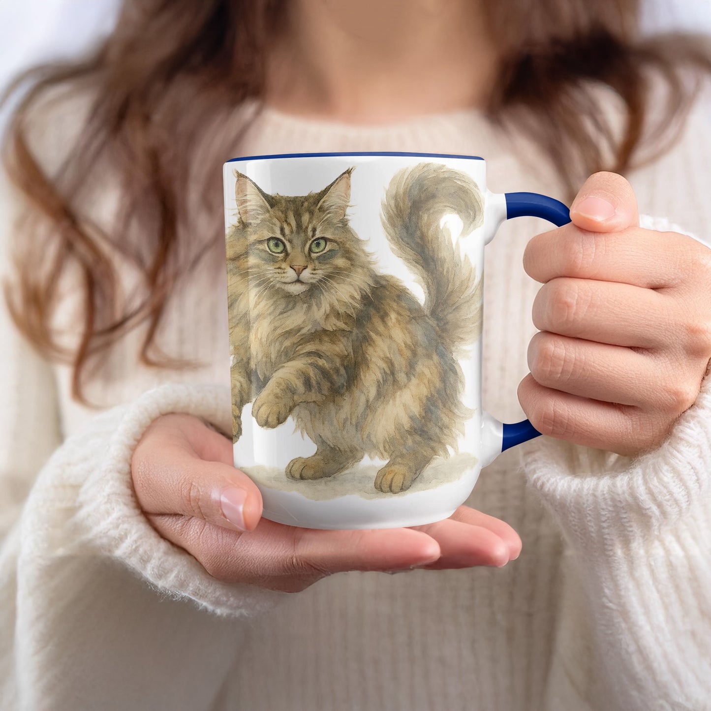 Realistic Furry Cat Art Ceramic Coffee Mug product