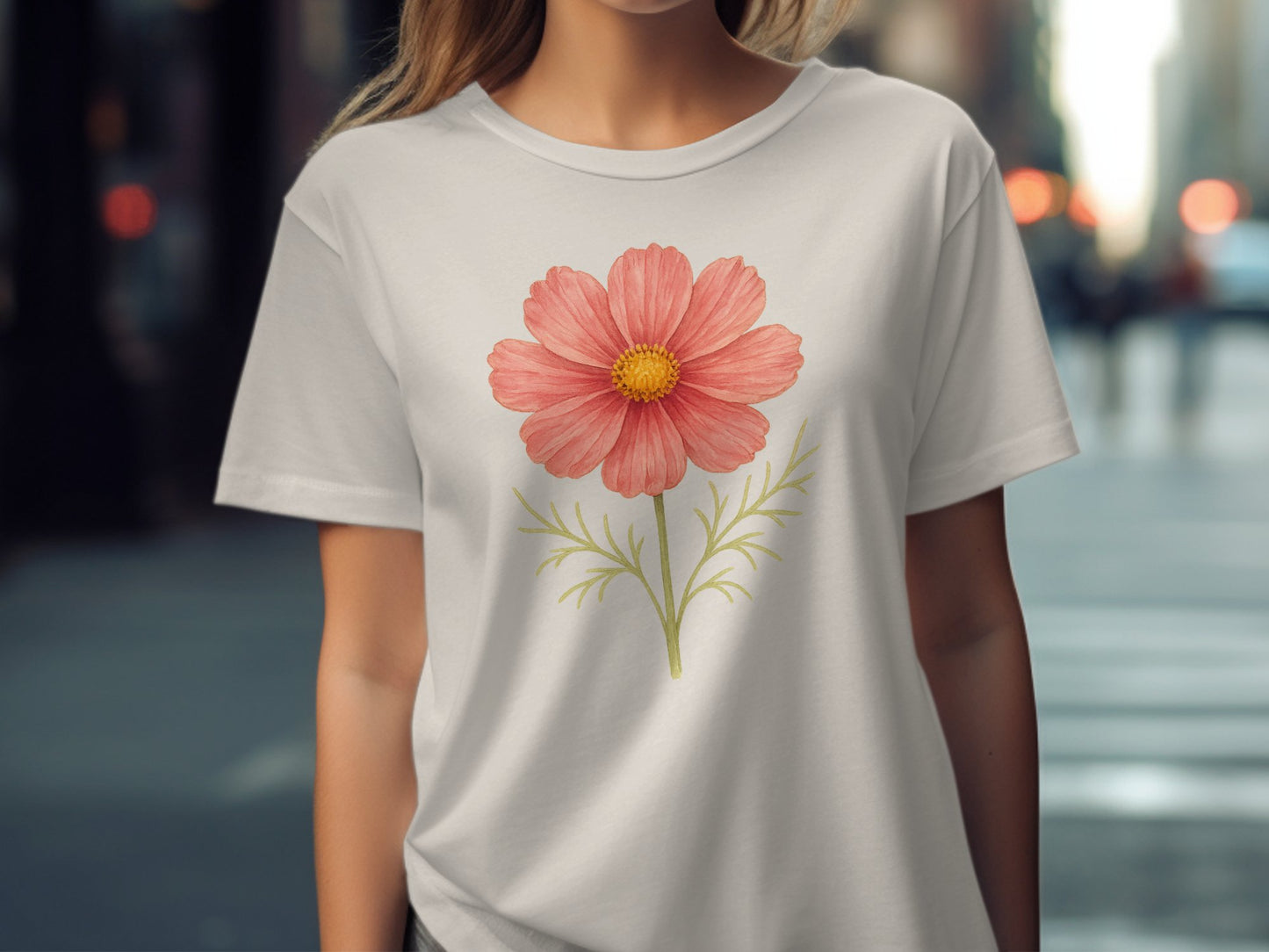 Elegant Floral Design Red Daisy Graphic T-shirt product type