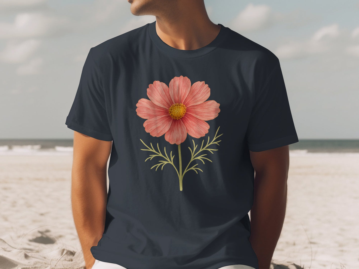 Floral Graphic Tee with Pink Flower T-shirt Product