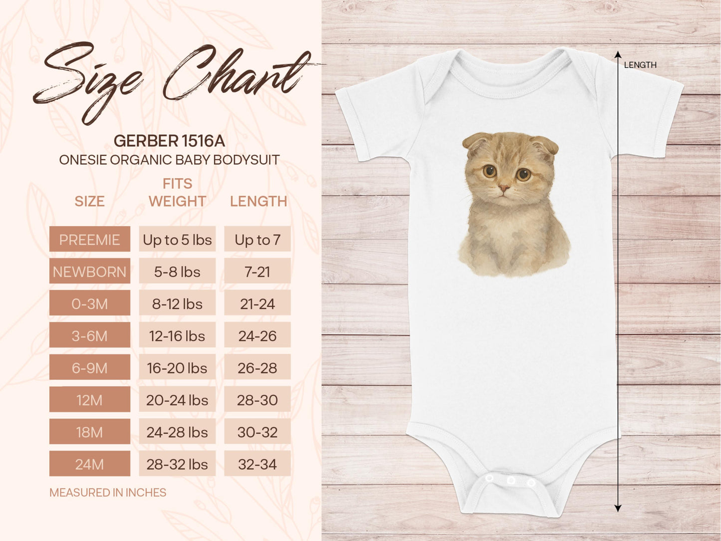 Cute Kitten Print Gerber 1516A Onesie Baby Bodysuit product