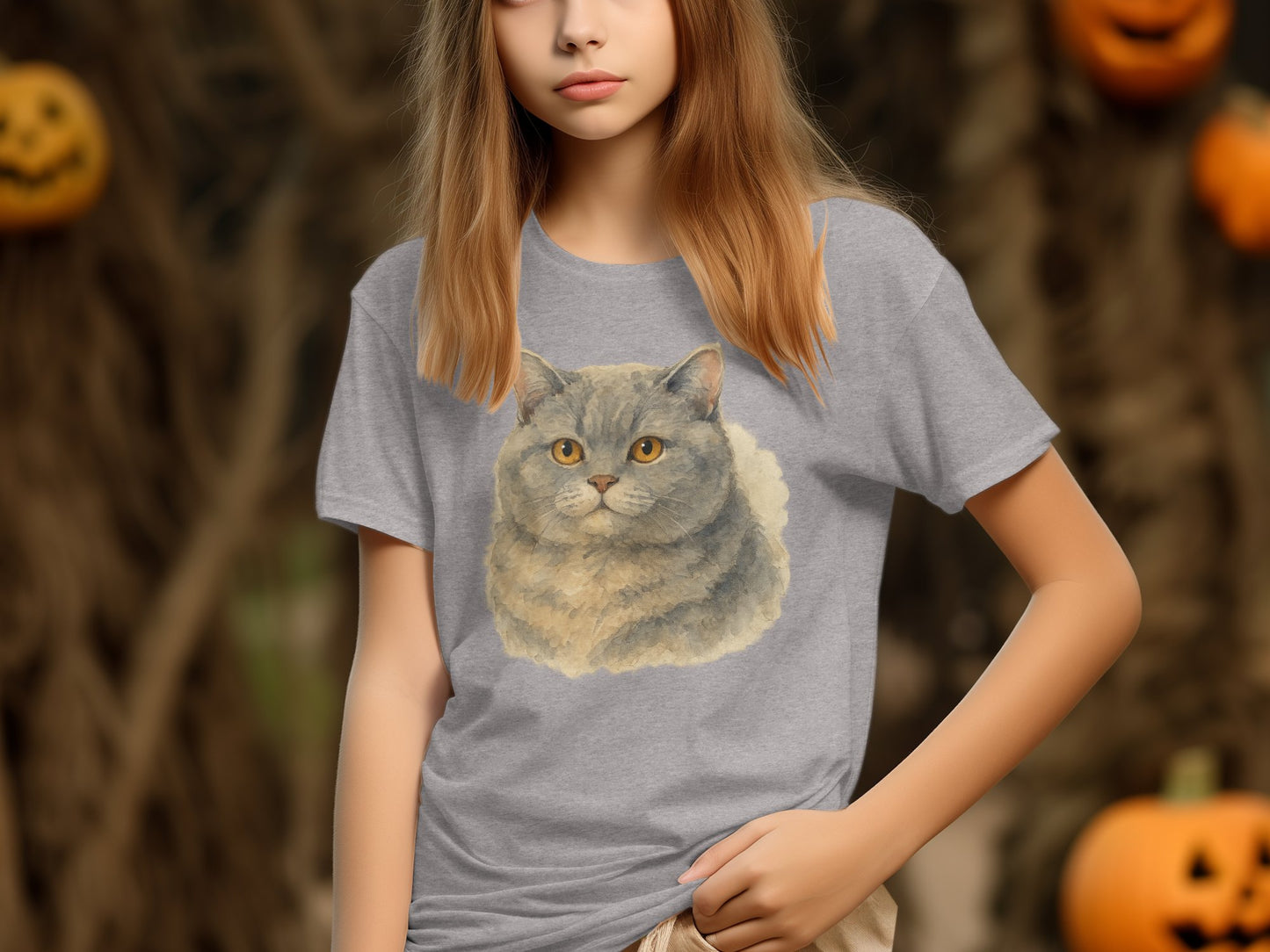 Adorable Cat Graphic Halloween Themed T-shirt product