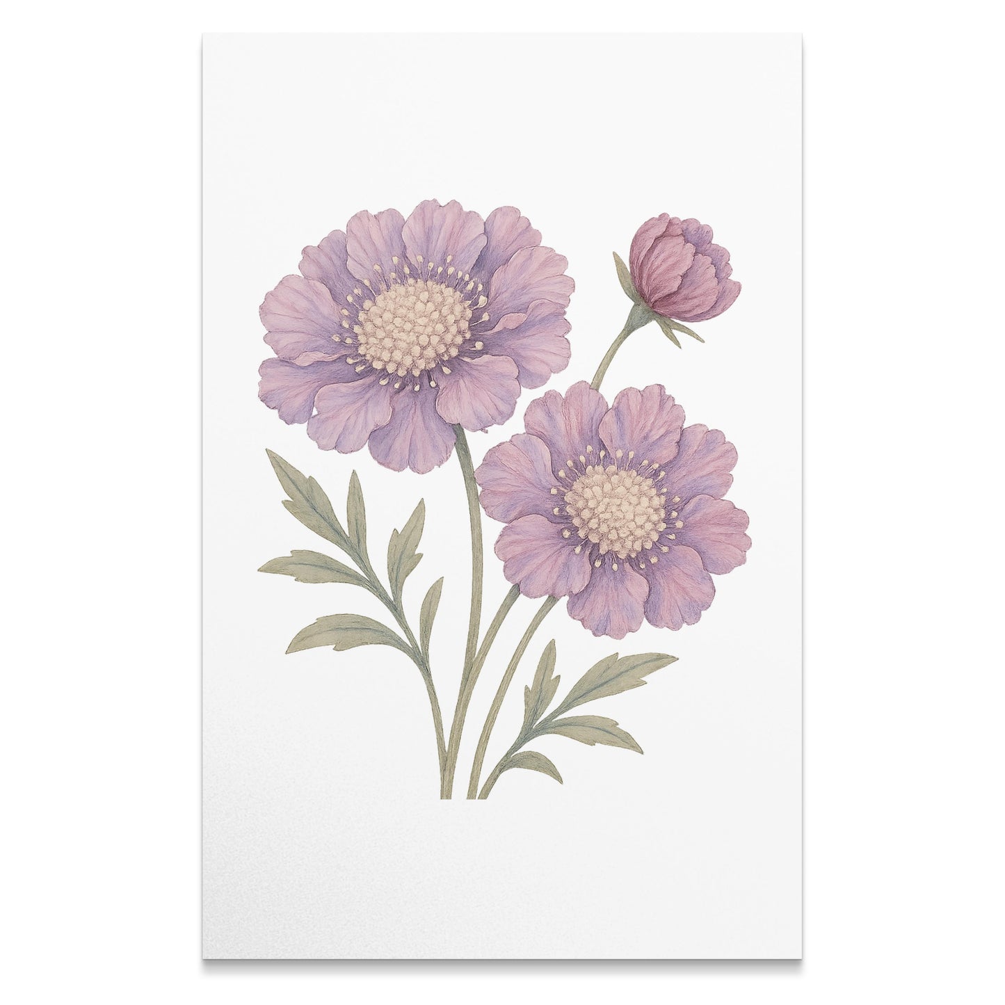 Beautiful Purple Floral Botanical Art Print product