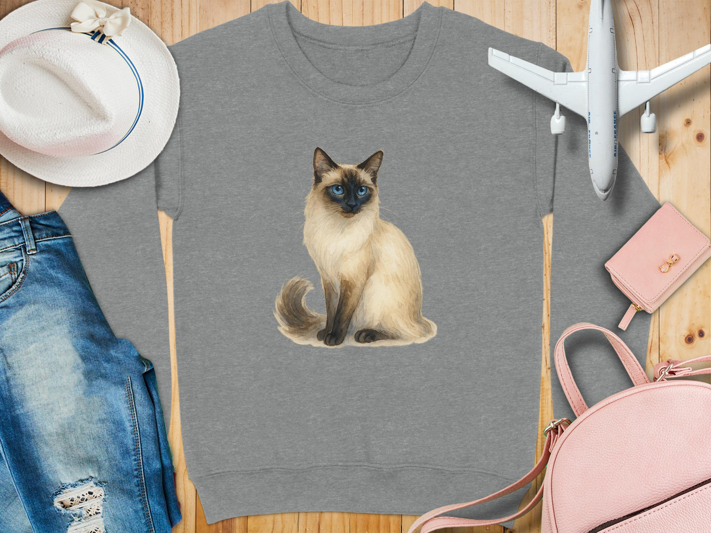 Siamese Cat on Gray Sweater Casual Clothing product type