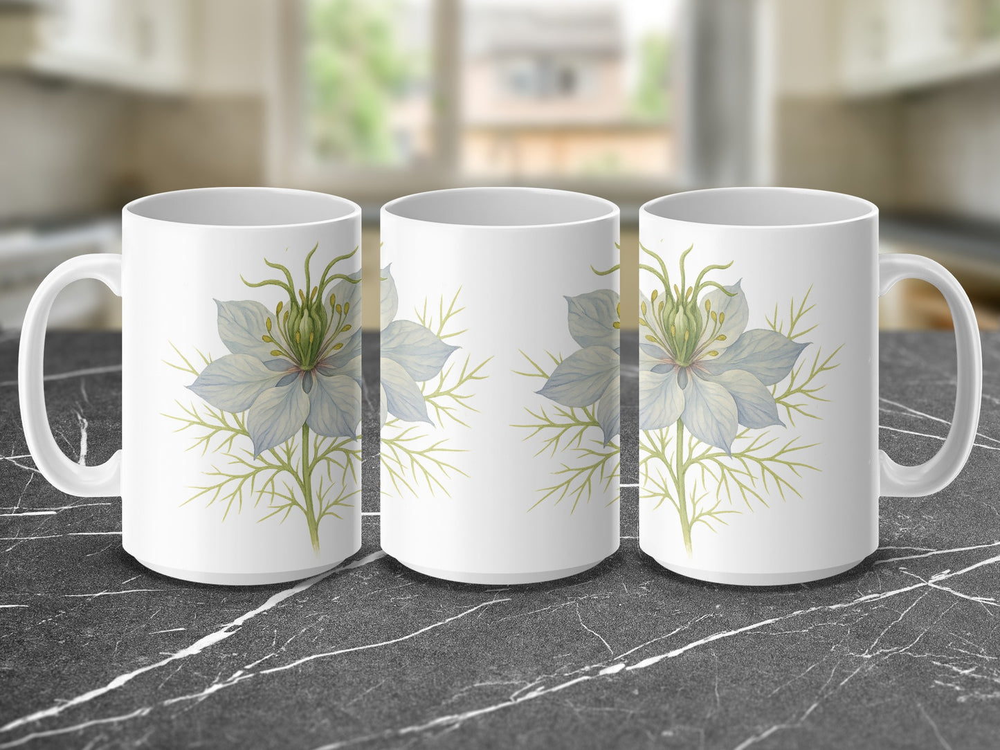 Floral Design Elegant White Mug Product Type