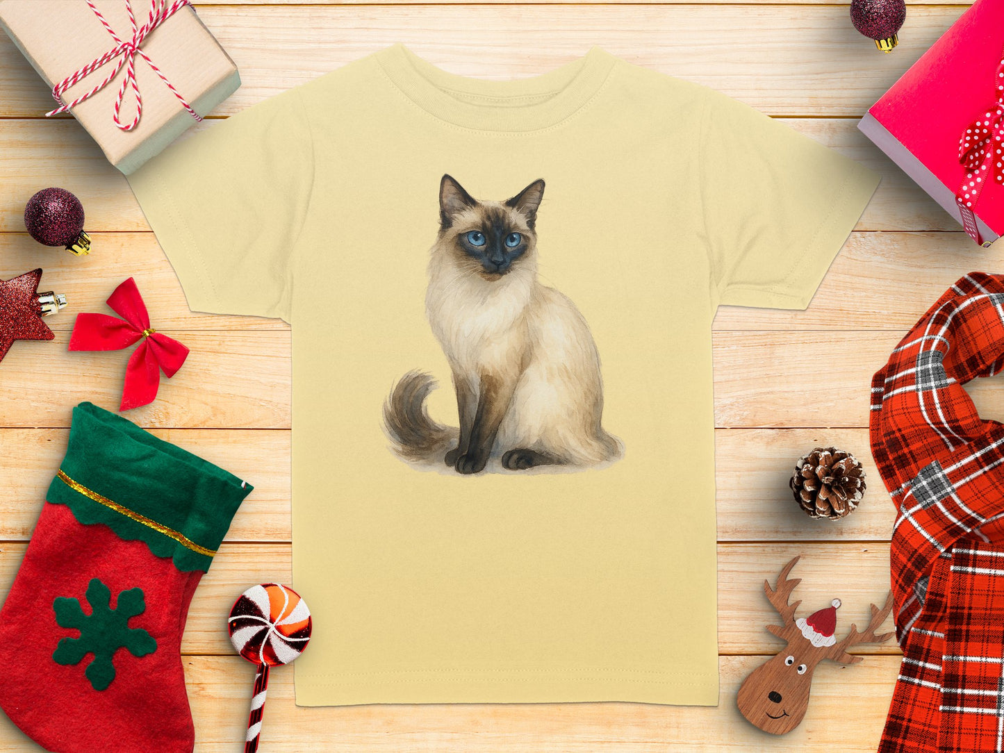 Siamese Cat Design Holiday Gift T-Shirt product