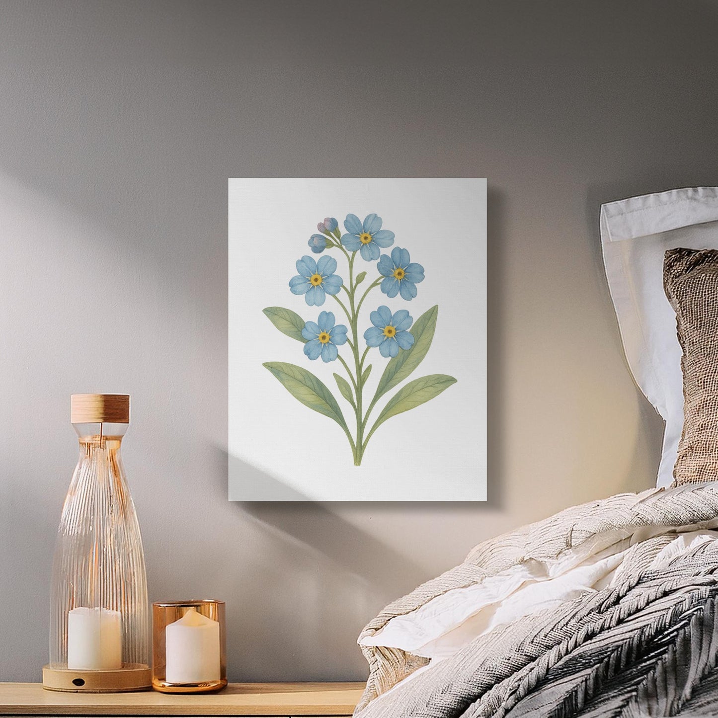 Blue Flower Themed Decorative Art Canvas product
