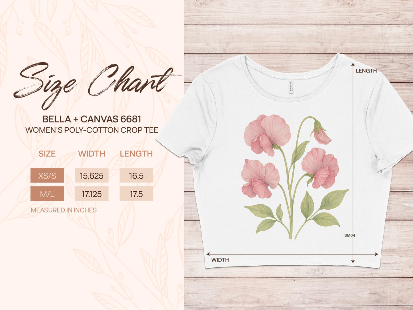 Bella Canvas 6681 Women's Floral Crop Tee product type