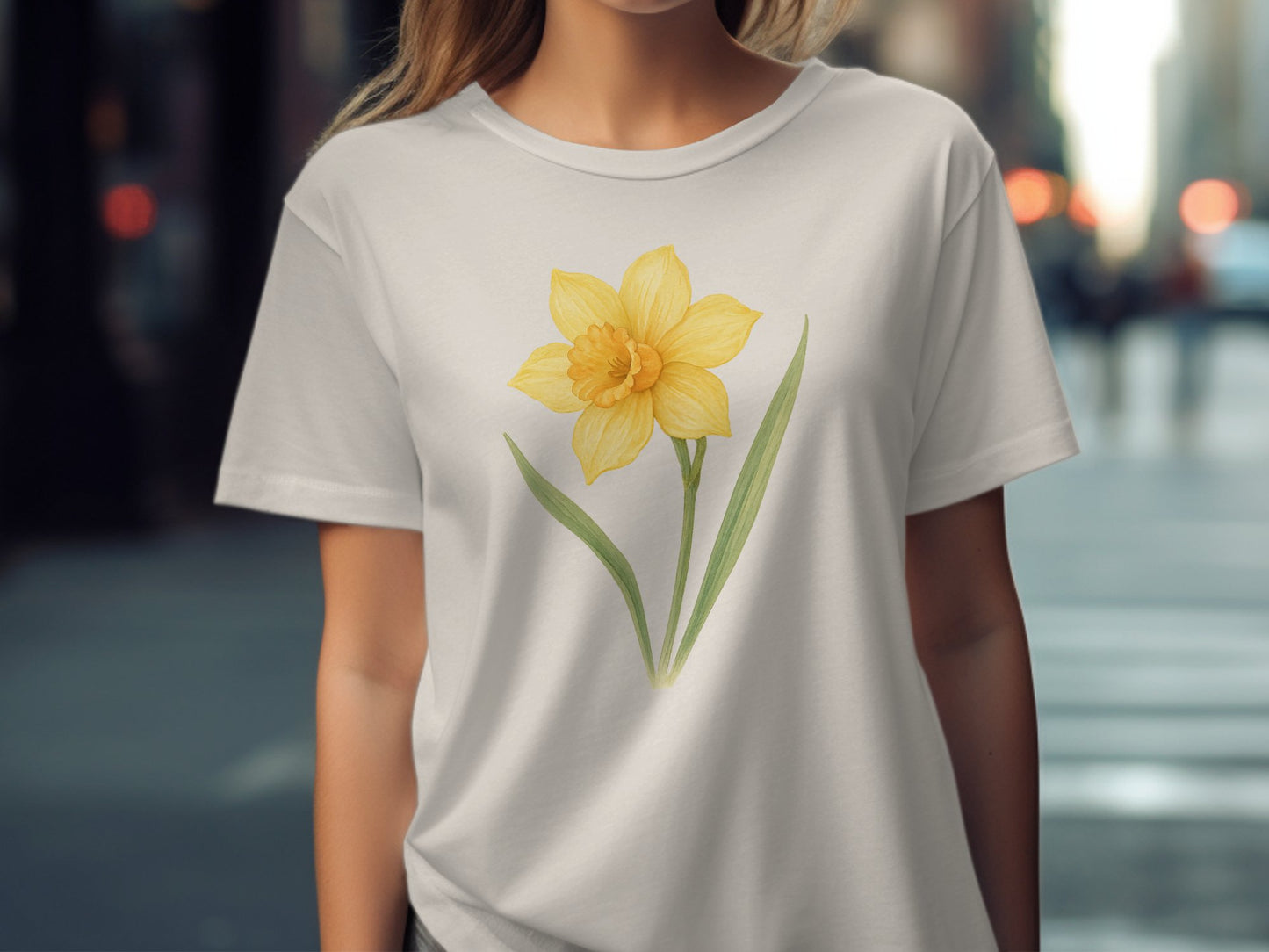 Vibrant Yellow Daffodil Graphic Tee Shirt product