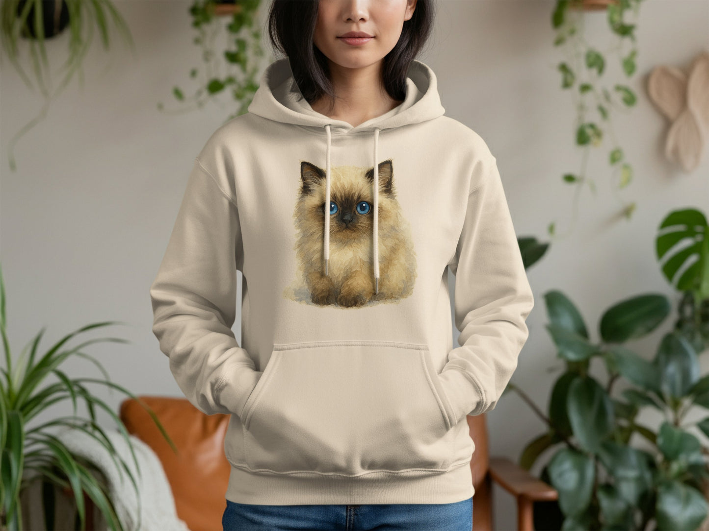 Cute Fluffy Kitty with Blue Eyes Hoodie product type