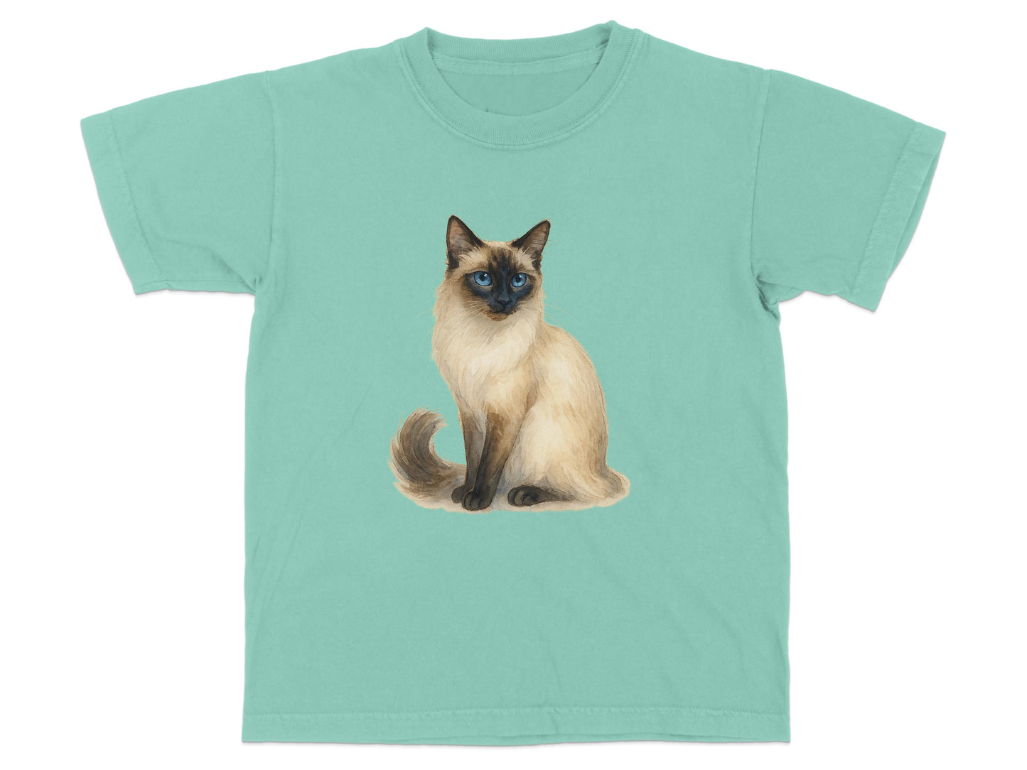 Adorable Siamese Cat Print Graphic Tee Shirt product