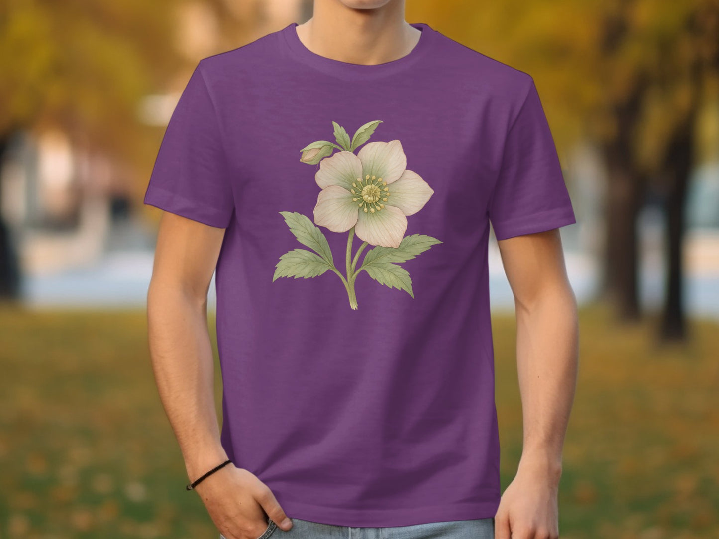 Stylish Purple Tee with Elegant Floral Design product