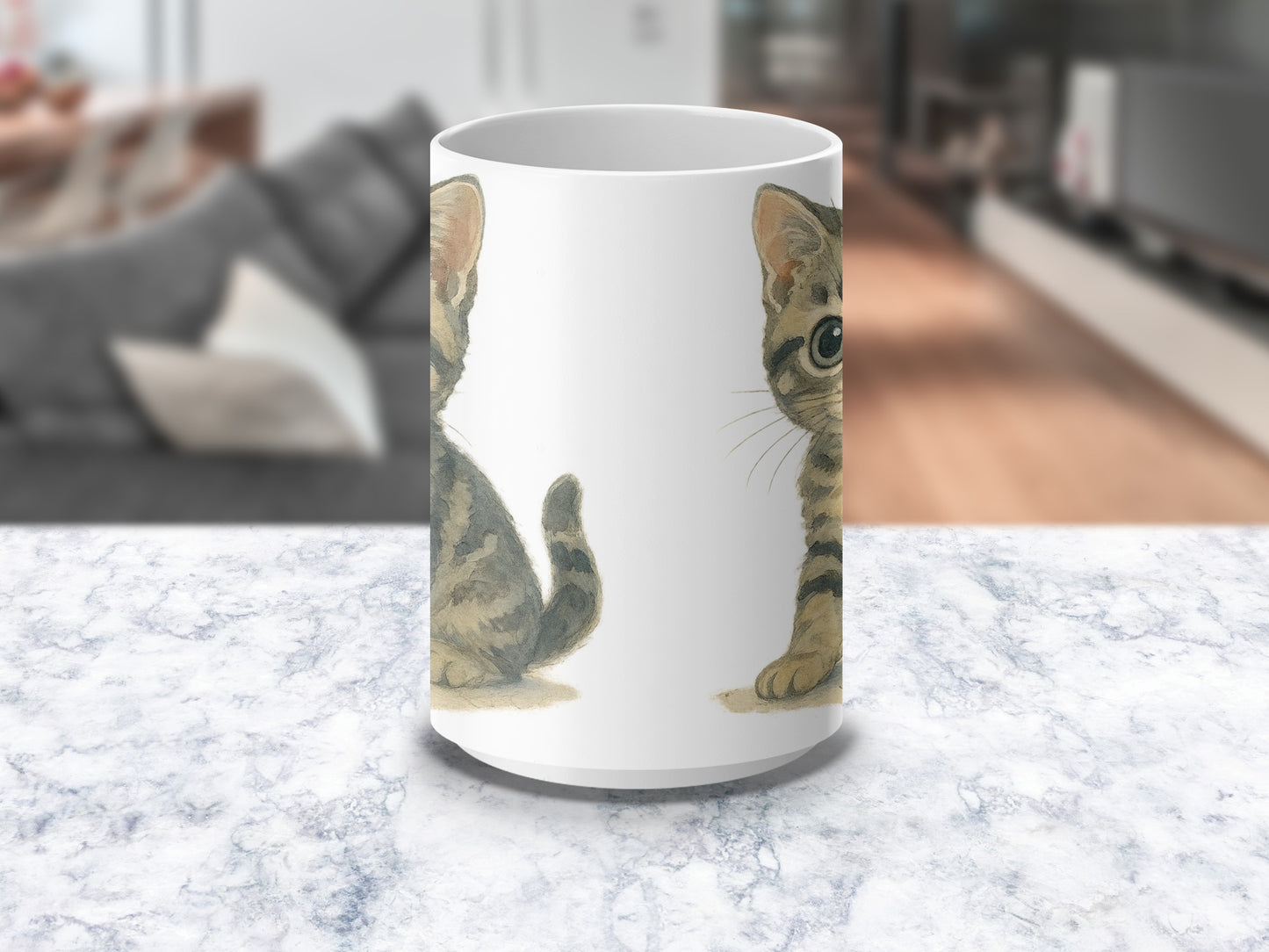 Adorable Playful Kitten Design Ceramic Mug product