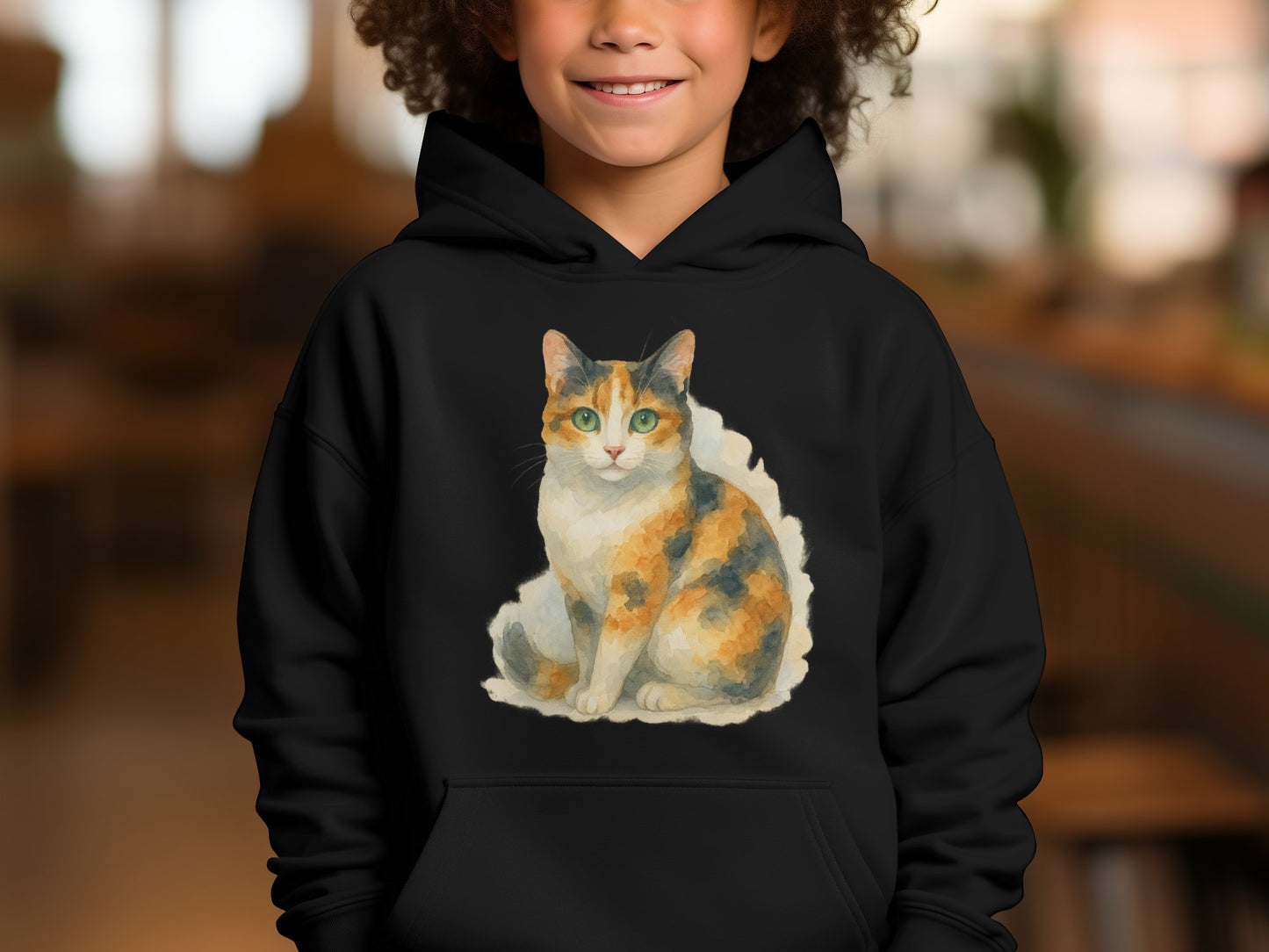 Calico Cat Illustration Hooded Sweatshirt product
