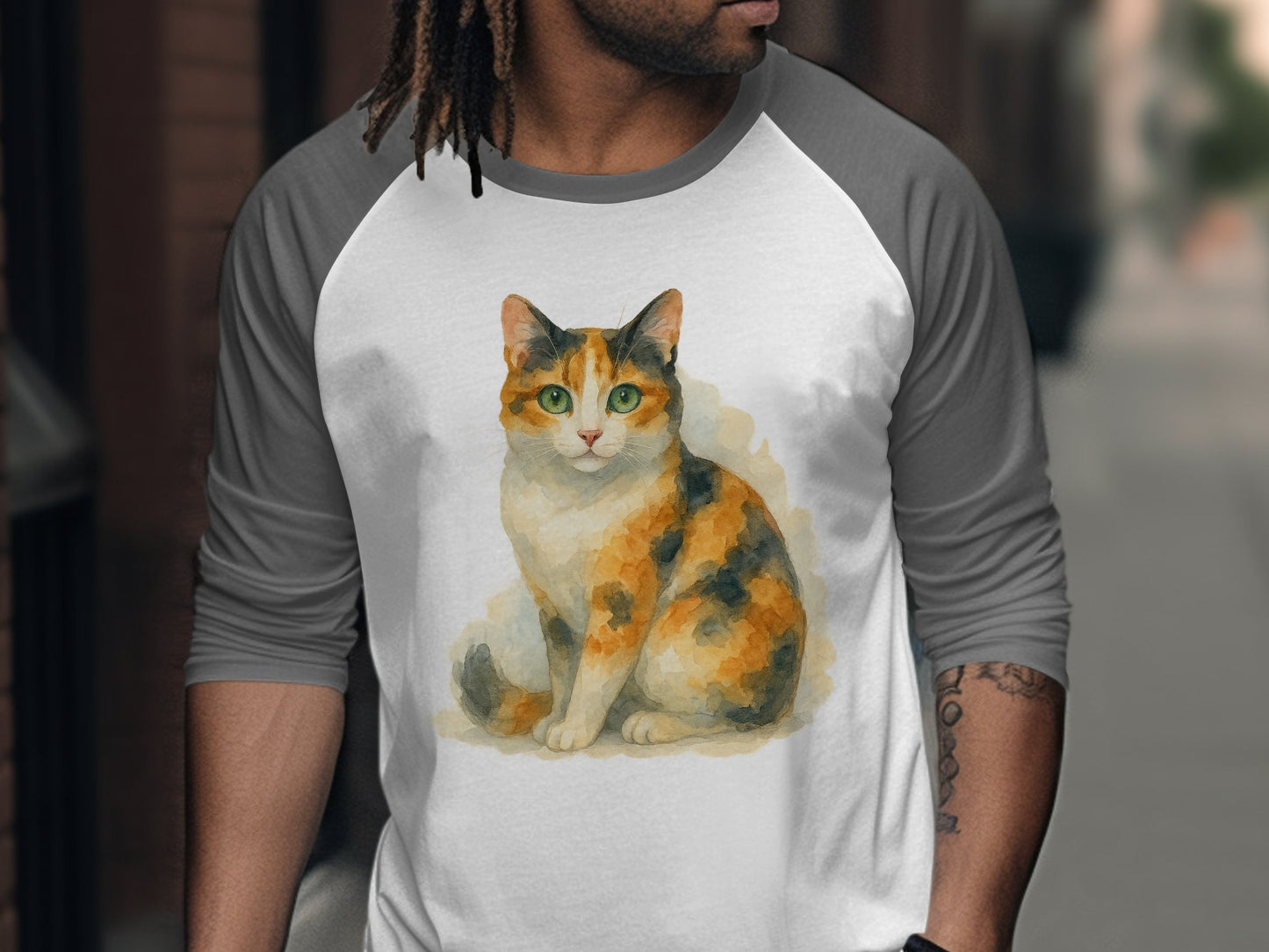 Calico Cat Art on Classic Raglan Sleeve Shirt product type