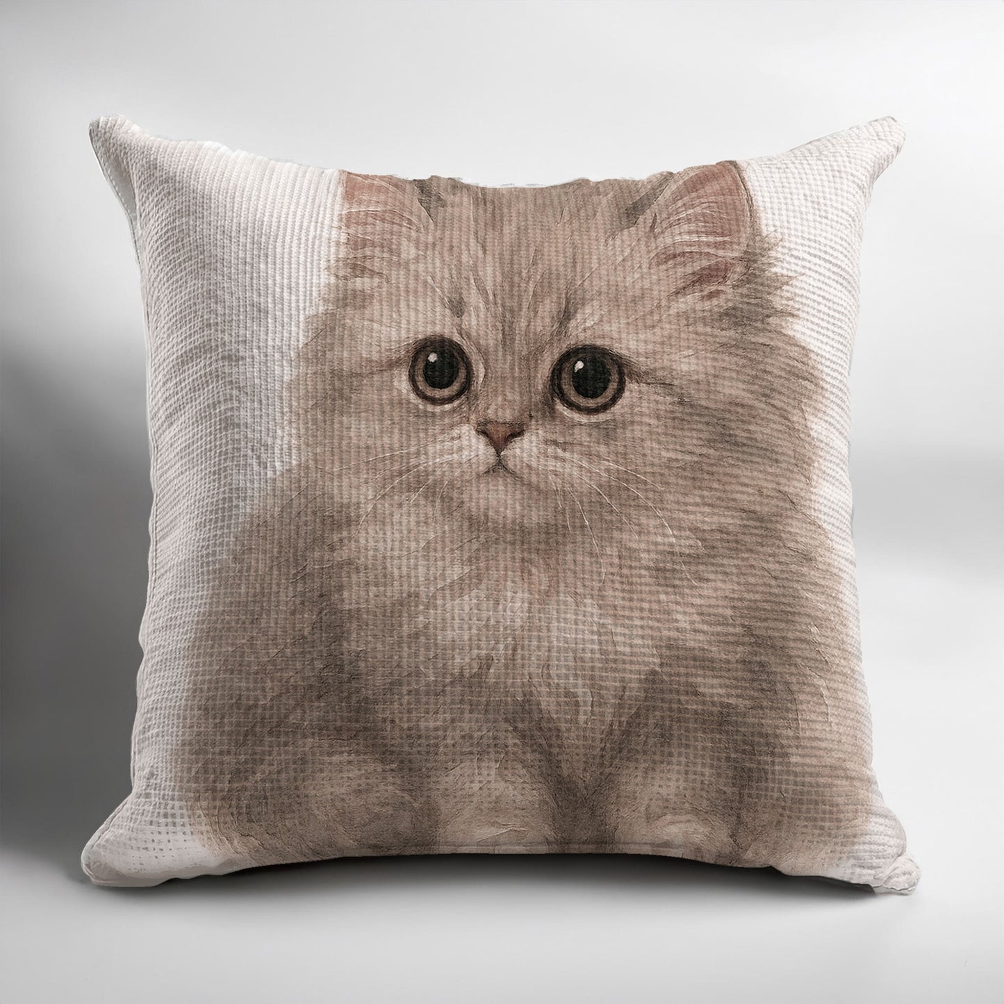 Adorable Fluffy Kitten Print Square Throw Pillow product