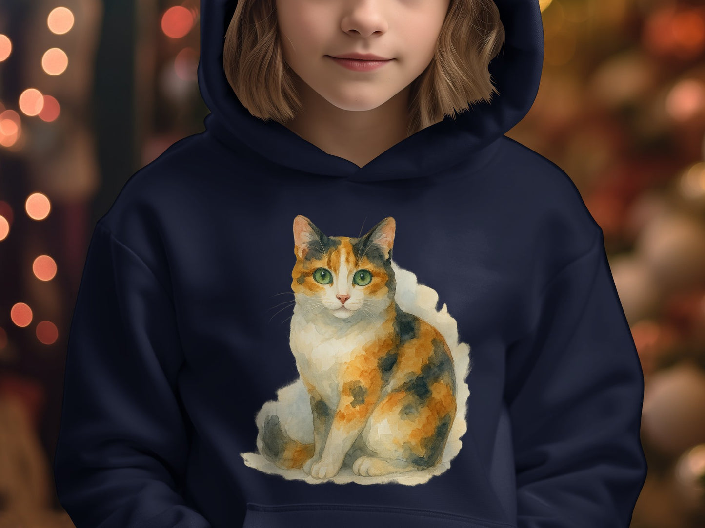 Cute Cat Print Kids Hoodie Perfect for Winter product