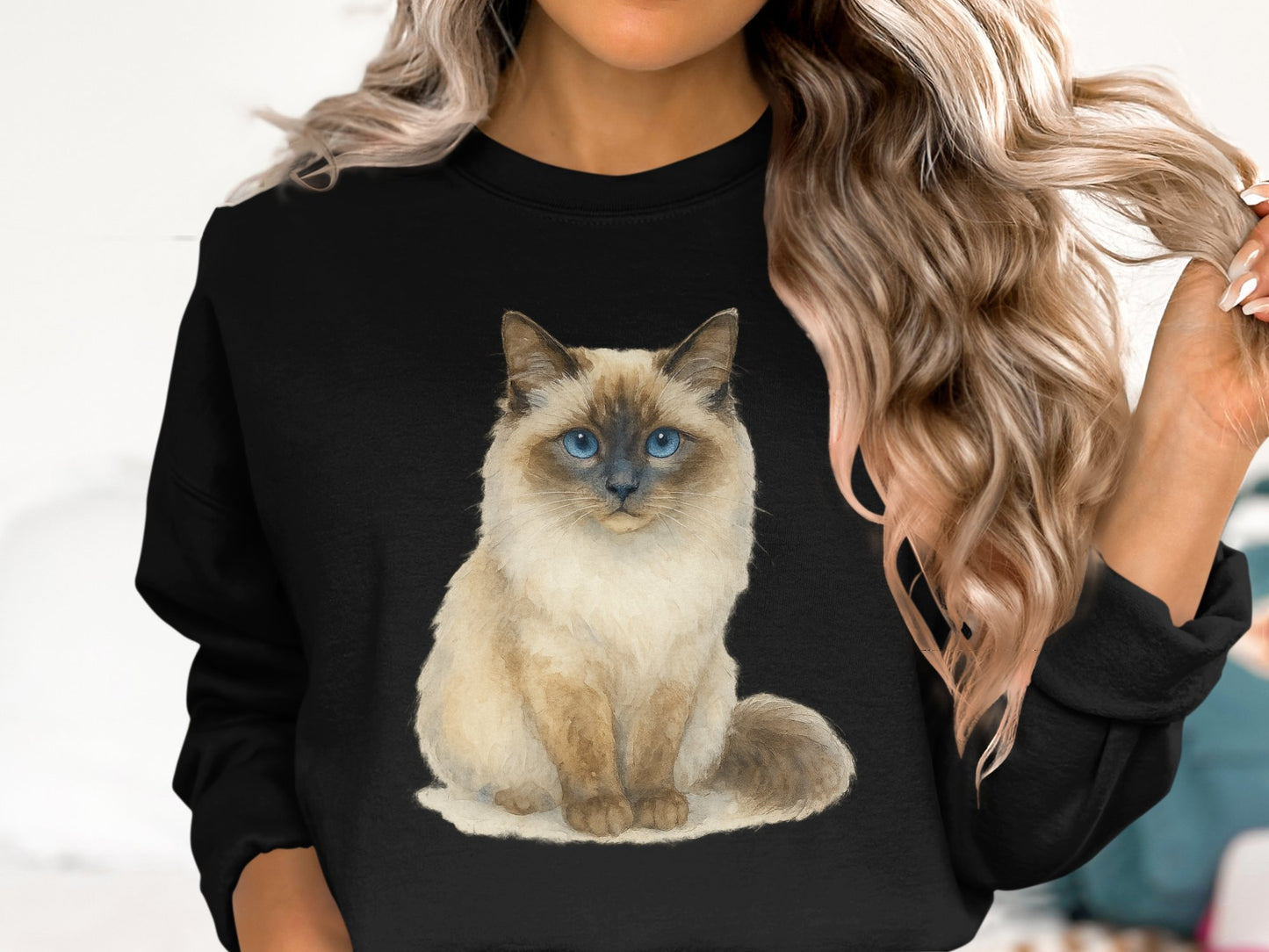 Adorable Blue-Eyed Siamese Cat Sweatshirt product type