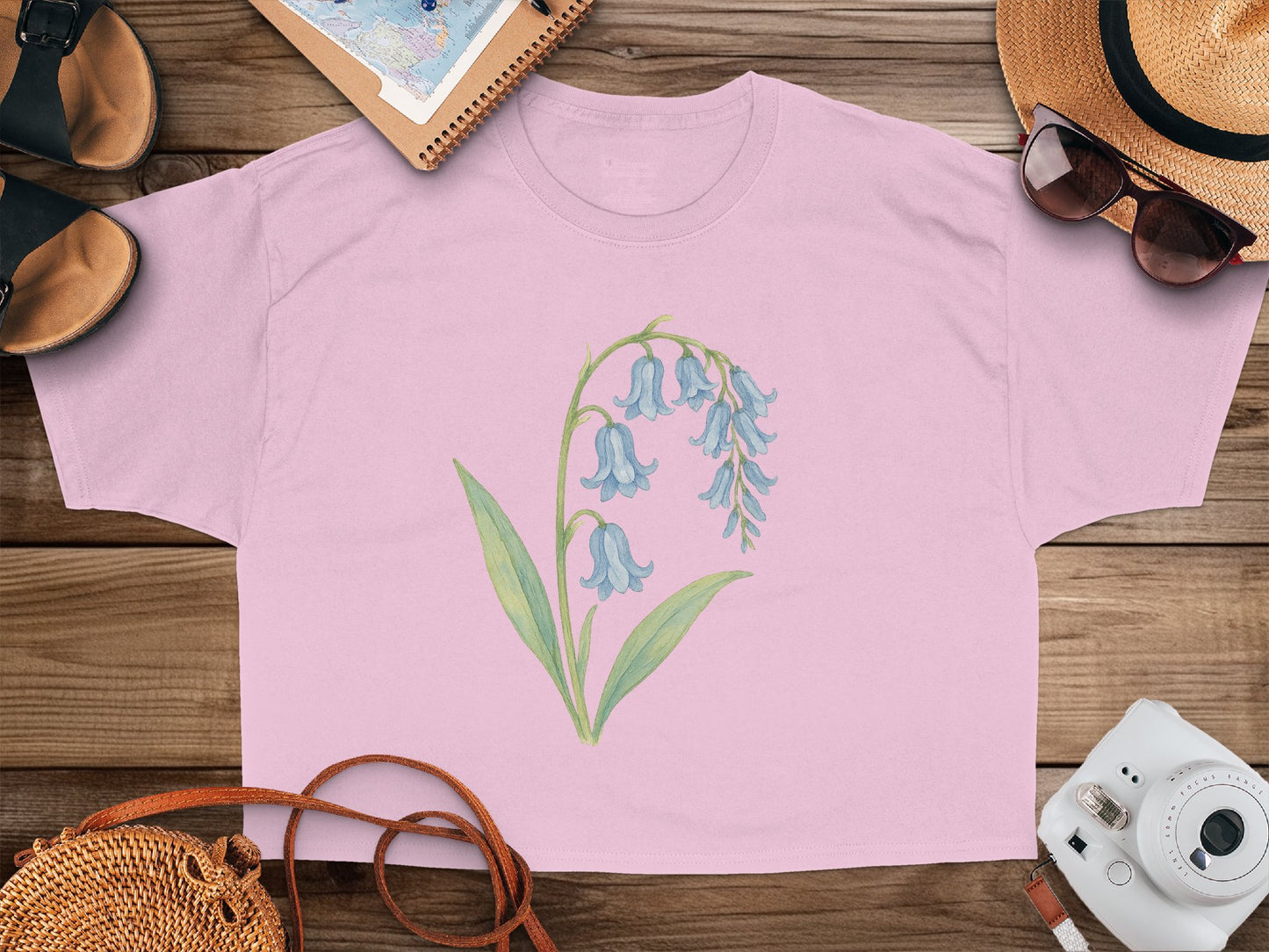 Bluebell Floral Illustration Pink Shirt product