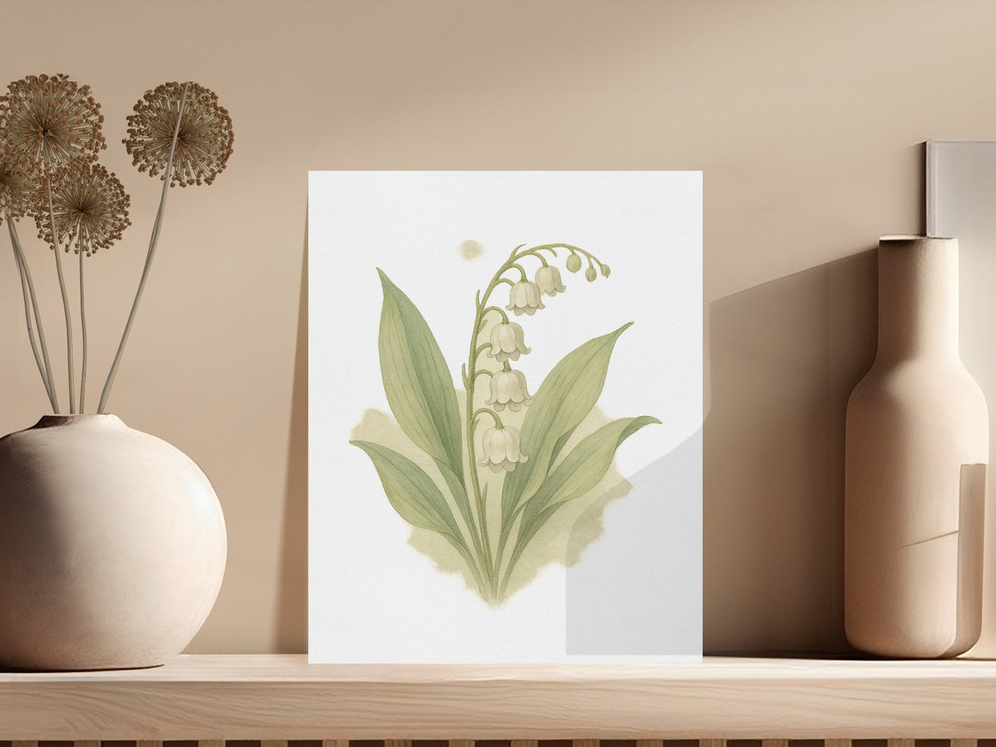 Delicate Lily of the Valley Botanical Art Print product type