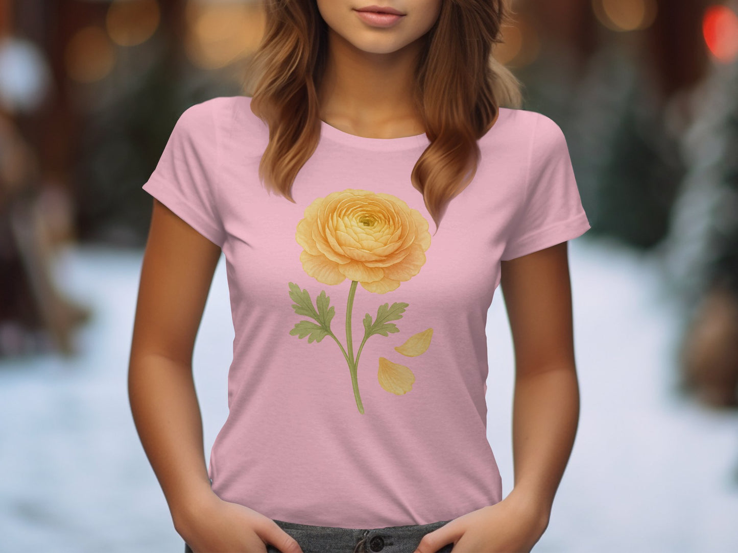 Yellow Rose Graphic Printed Casual T-shirt product