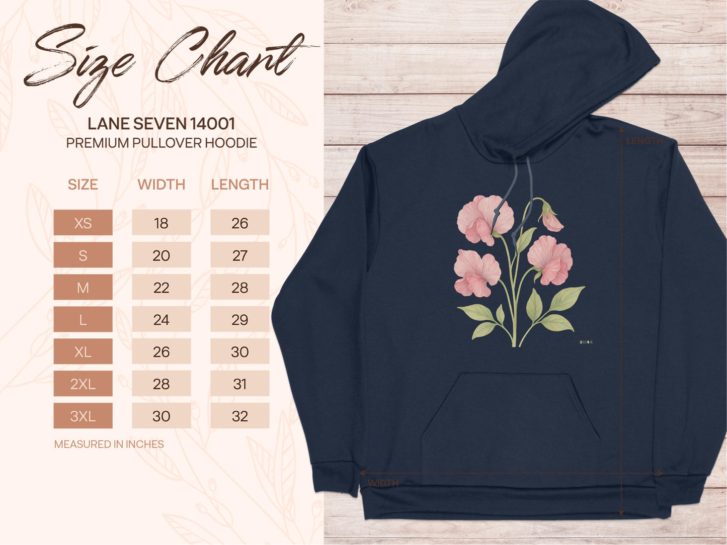 Vintage Floral Design Premium Pullover Hoodie product