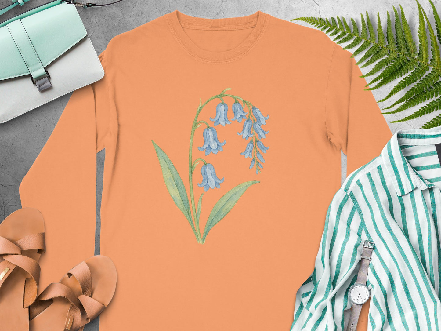 Bluebell Flower Design Long Sleeve Shirt product type