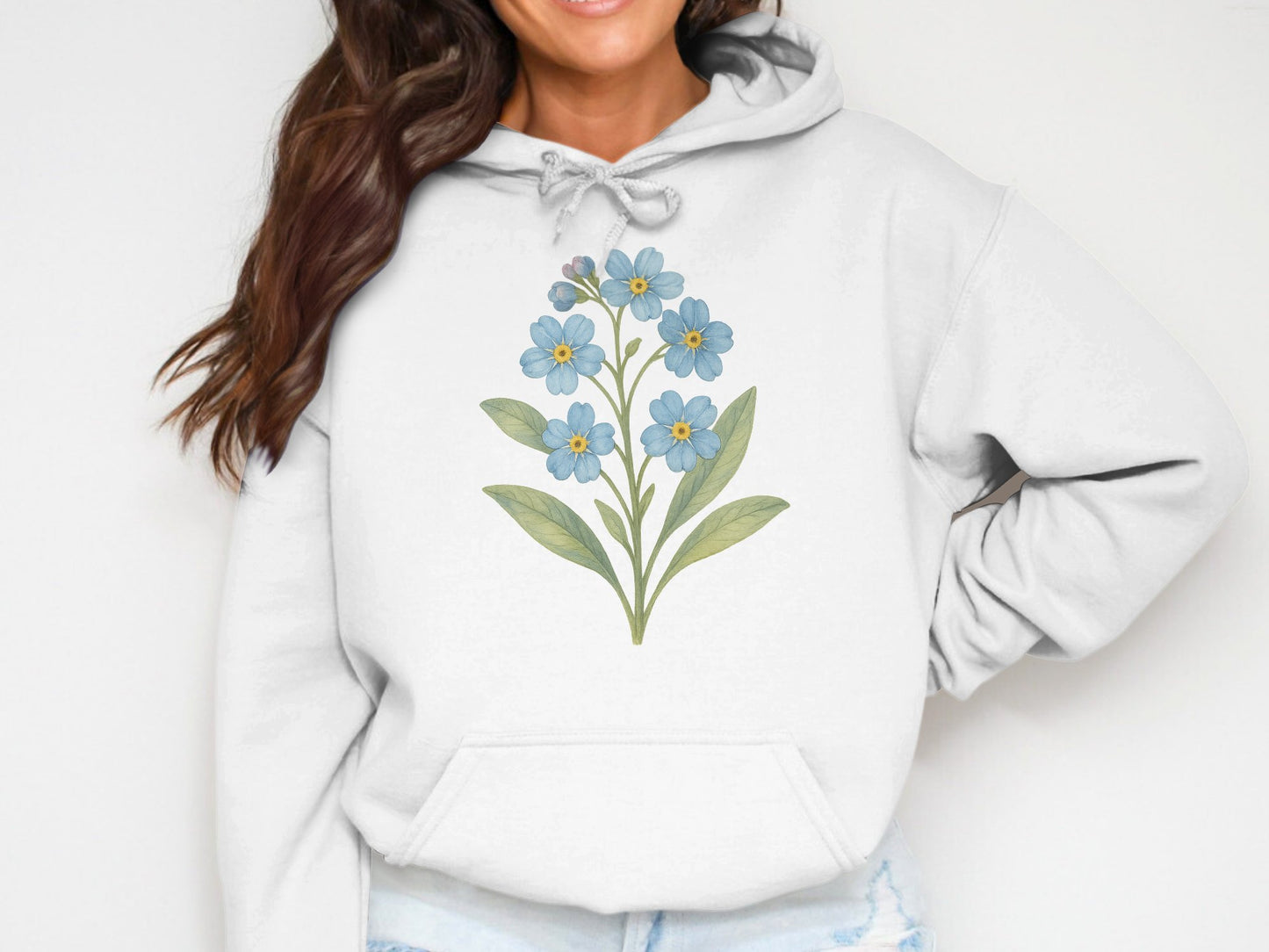 Floral Design White Sweatshirt Hoodie product