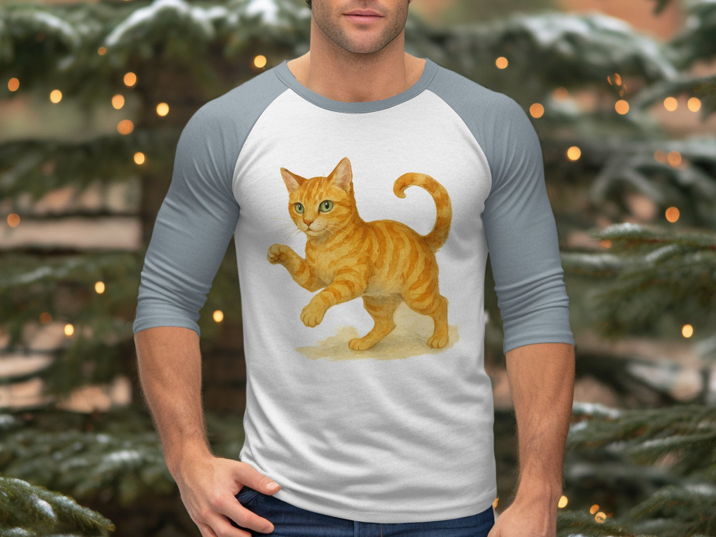 Cute Red Cat Illustration Long Sleeve Shirt product type