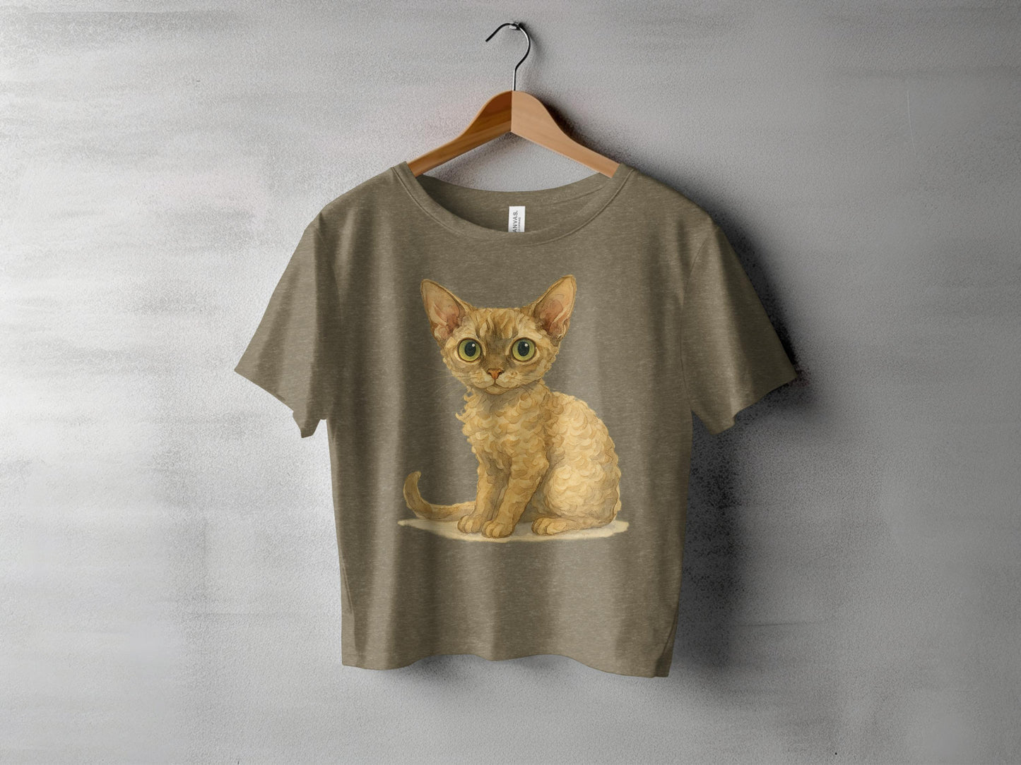 Large-Eyed Cute Kitten Graphic Brown T-Shirt Product