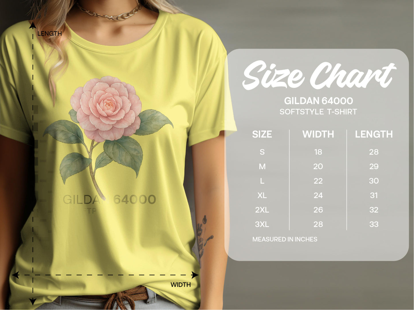 Softstyle Gildan 64000 T-shirt Flower Print product
