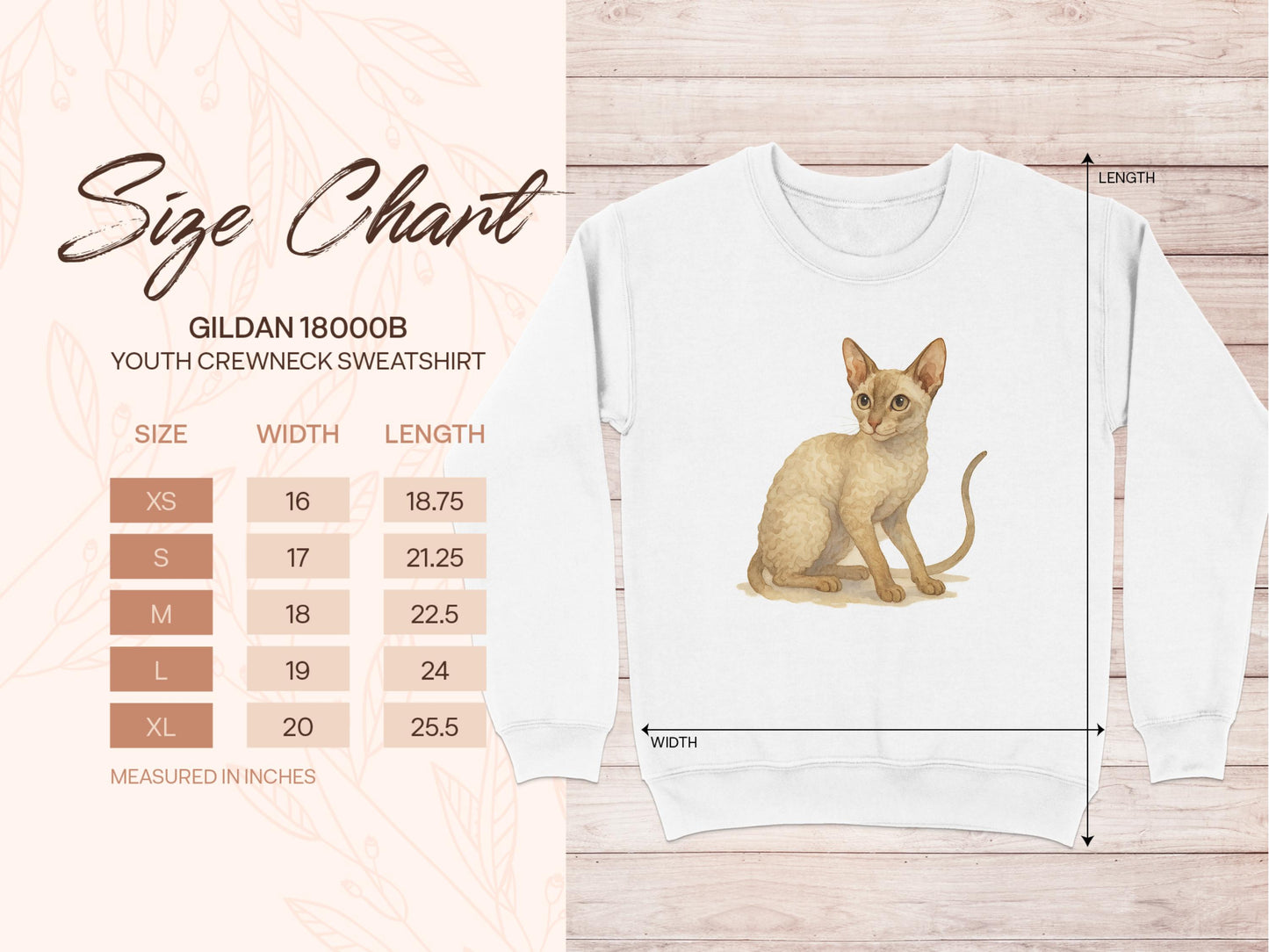 Cute Cat Design Youth Crewneck Sweatshirt product type