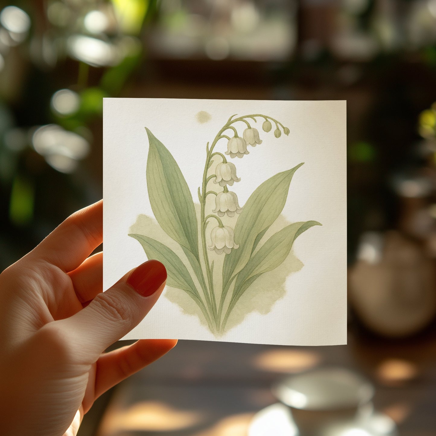 Elegant Botanical Art Print Lily of the Valley product type