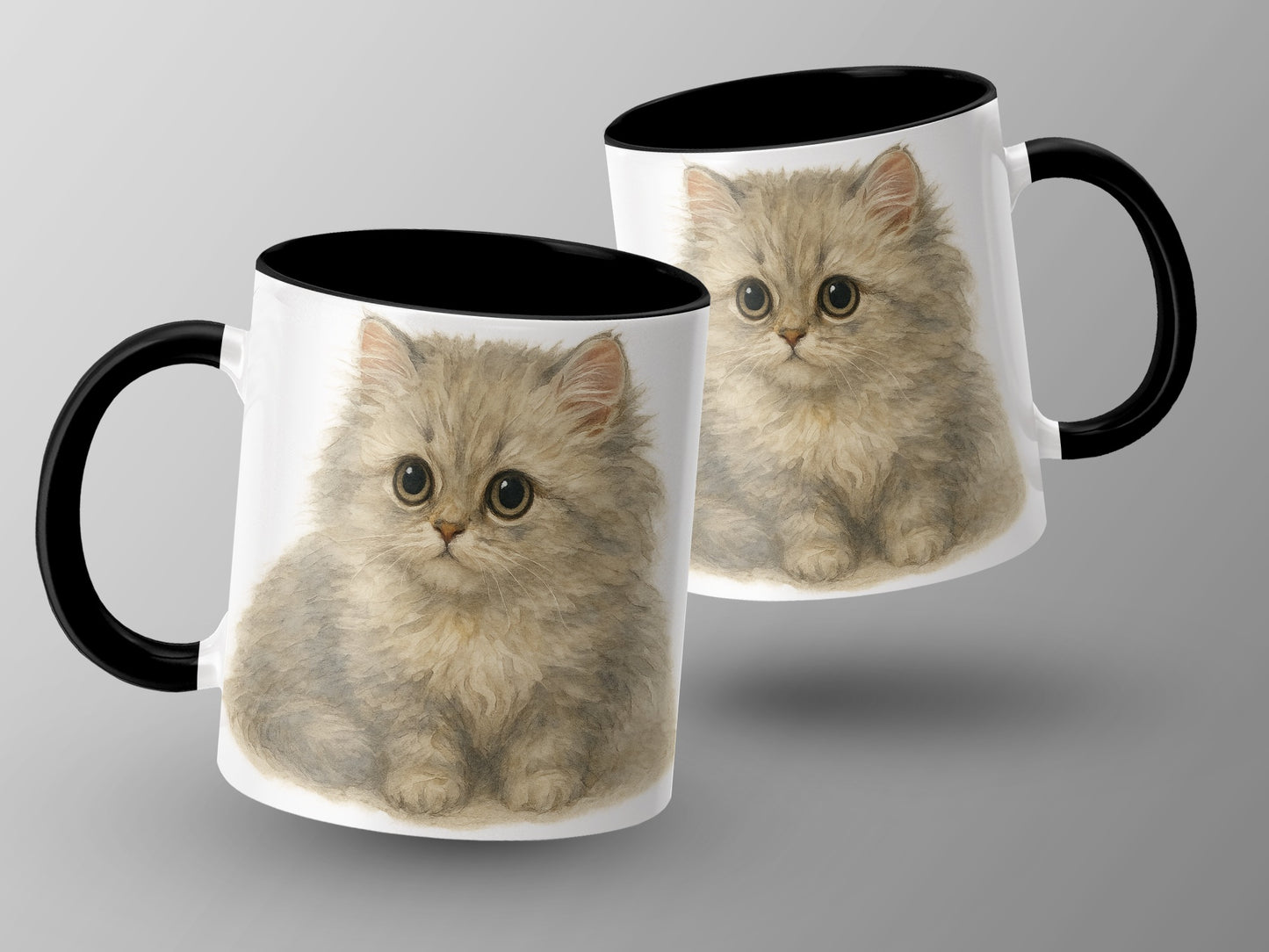 Cute Fluffy Kitten Themed Coffee Mug Perfect Gift product