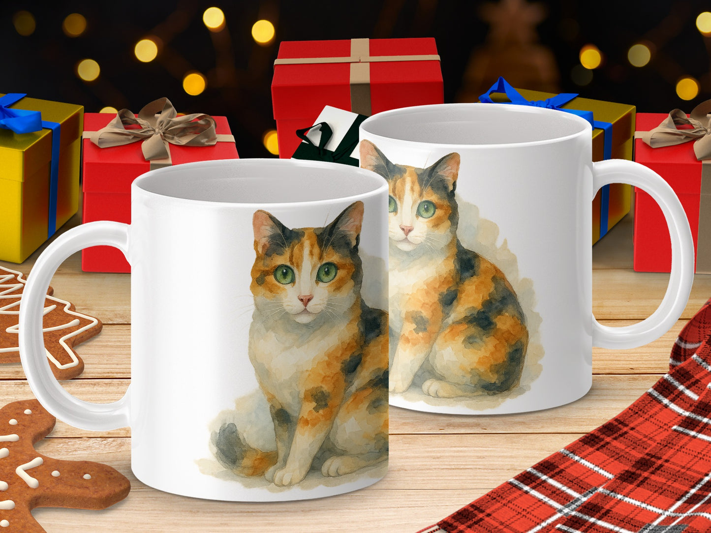 Adorable Cat Illustration Ceramic Mug Perfect Gift product