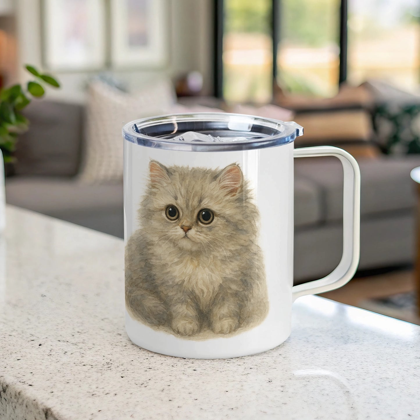 Cute Fluffy Kitten Print Tumbler Perfect Cat Lover Product