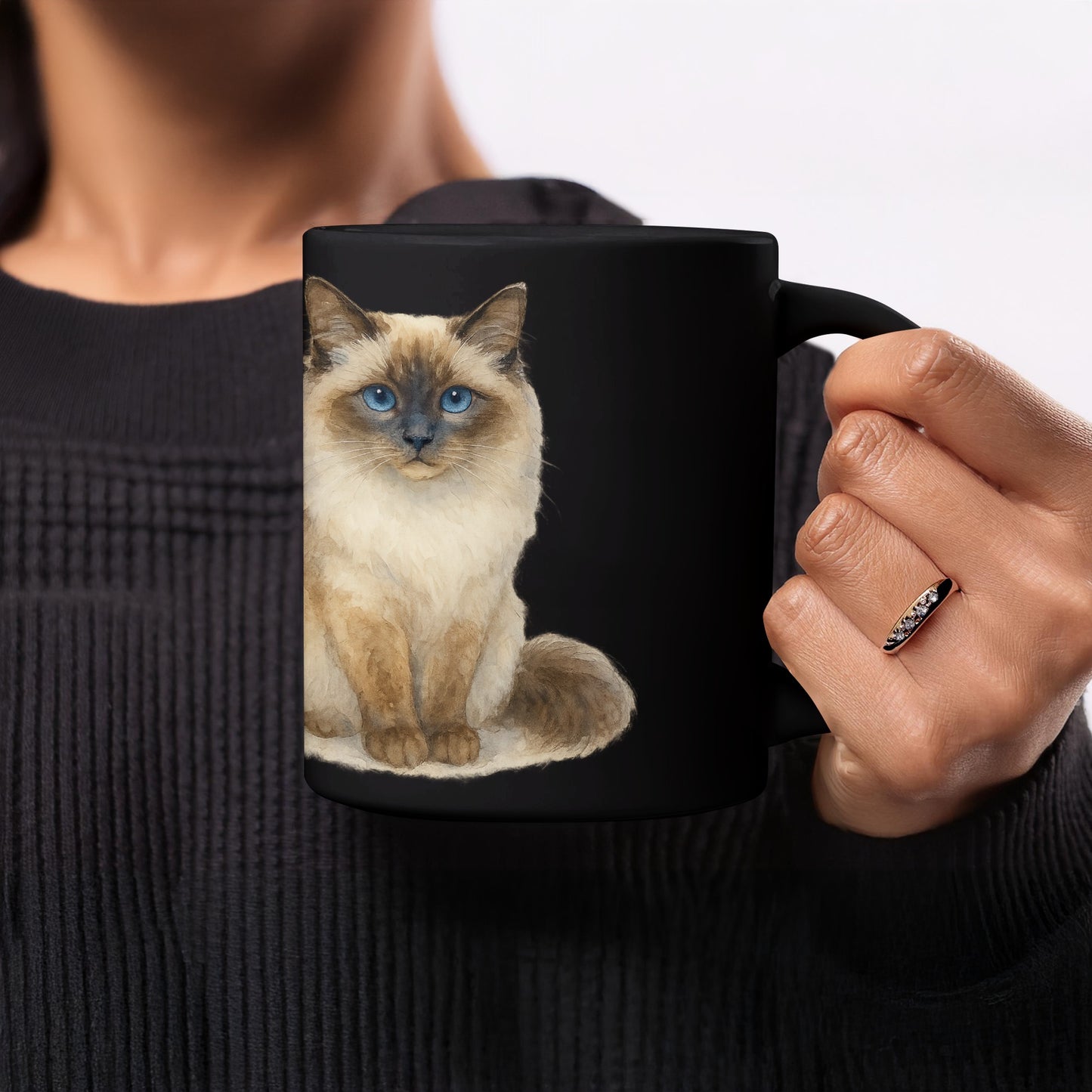 Cute Blue Eyed Cat Mug Ideal for Cat Lovers product type