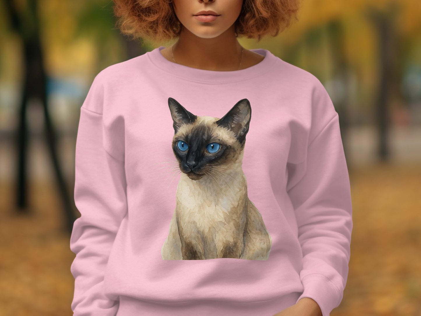 Cat Lover Pink Crew Neck Sweatshirt Apparel Product