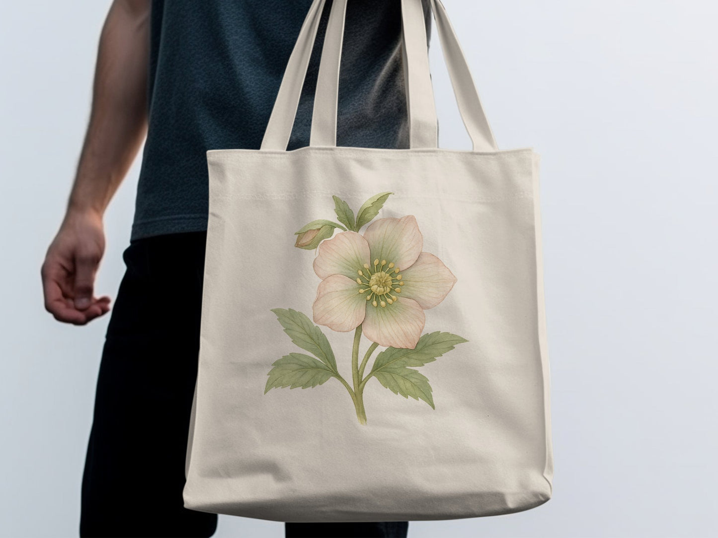 Elegant Floral Design Tote Bag Stylish Shopping Product