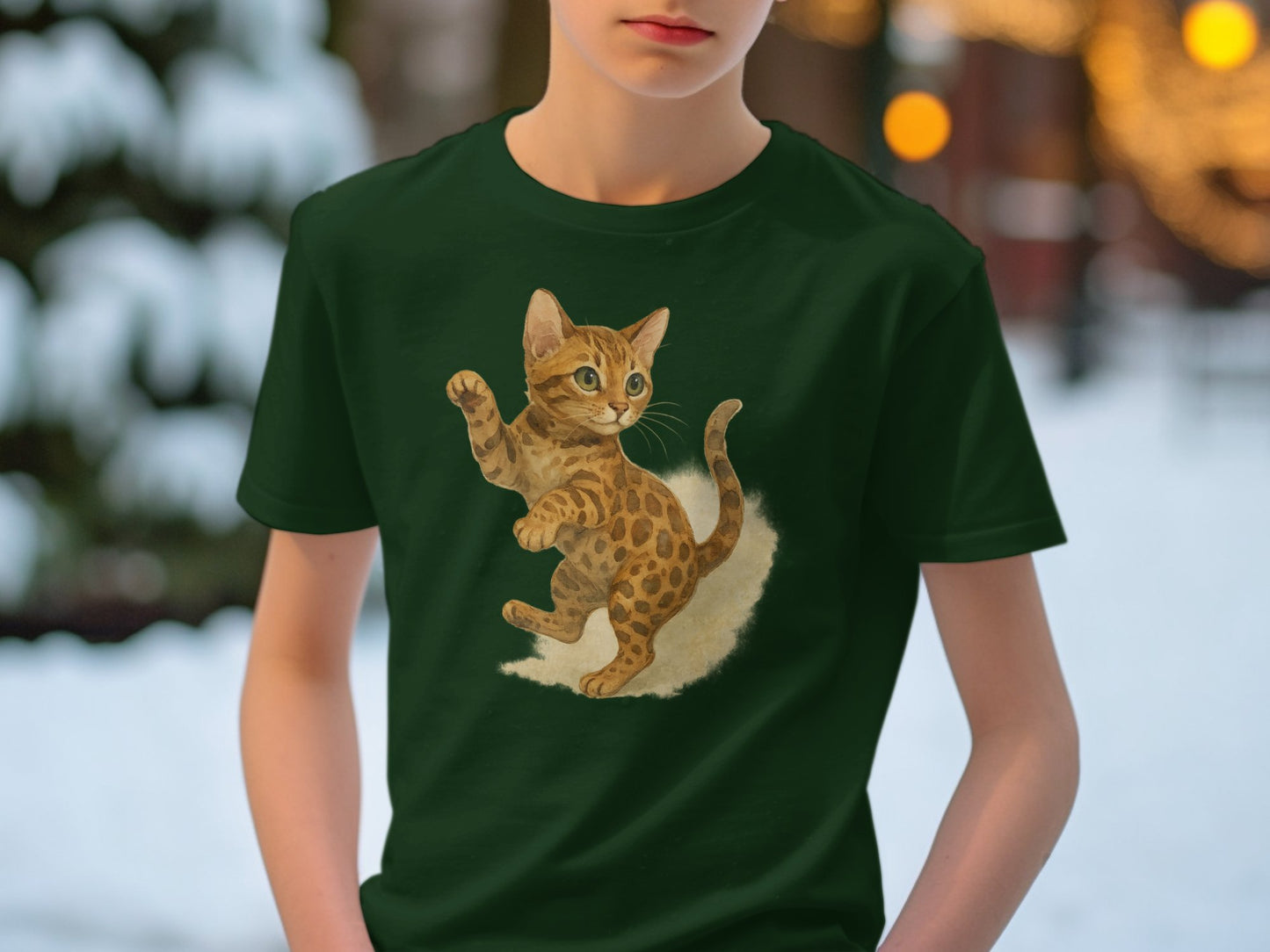 Playful Cat Illustration on Kids T-Shirt product