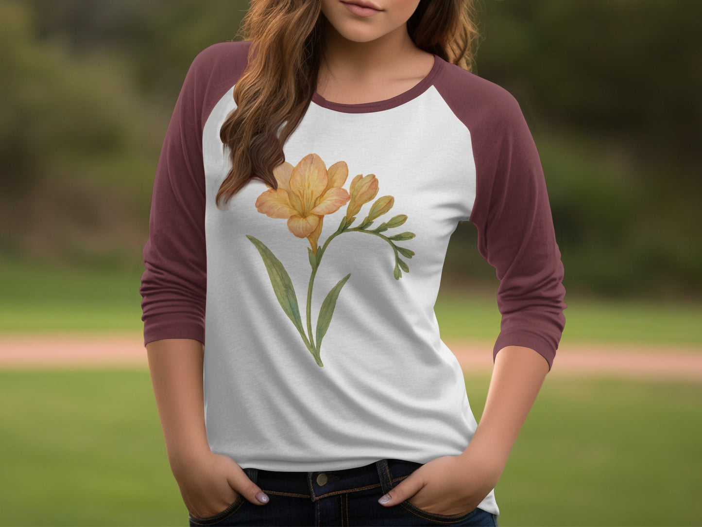 Retro Floral Graphic Women's Baseball Tee product