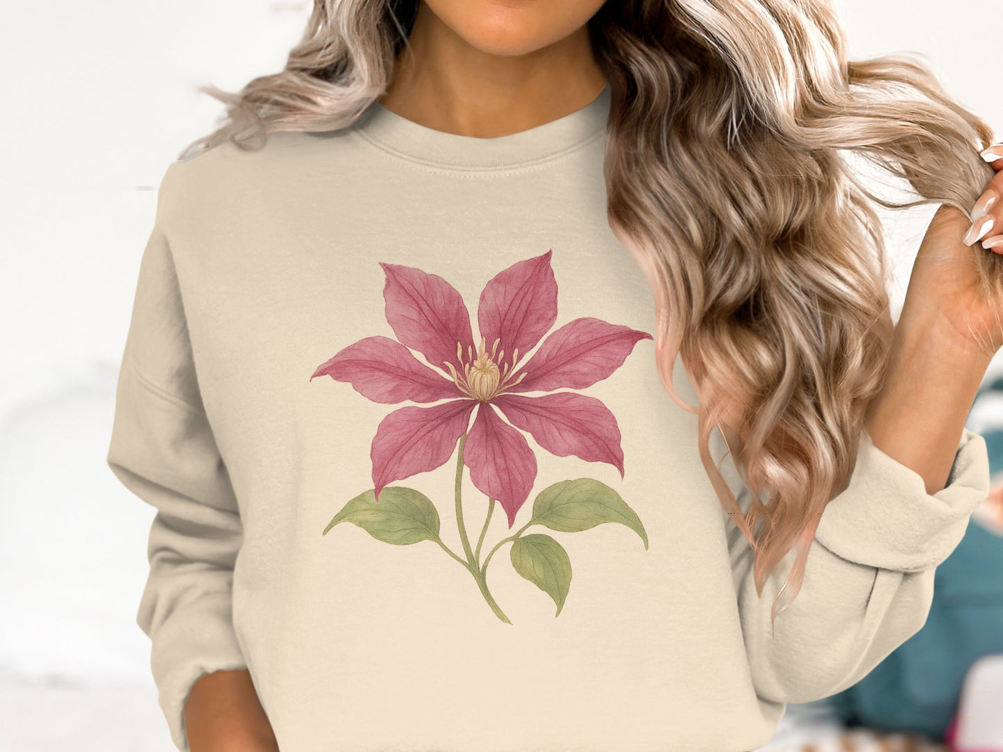 Flower Print Long Sleeve Top product type