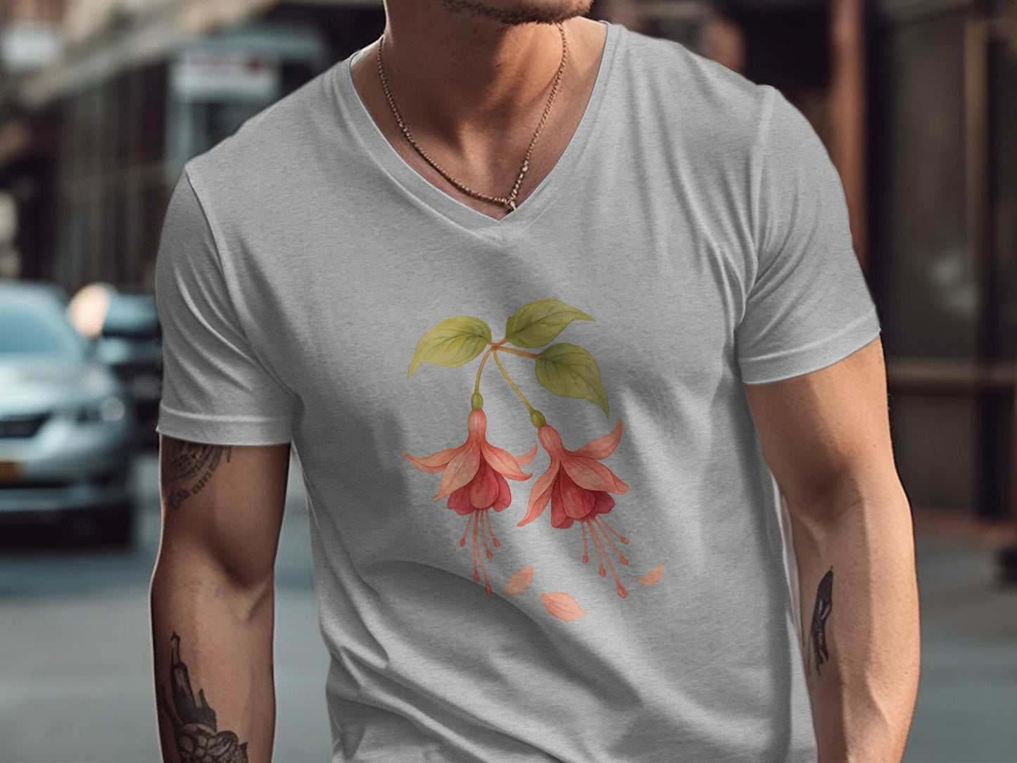 Elegant Floral Design on Men's T-Shirt product type