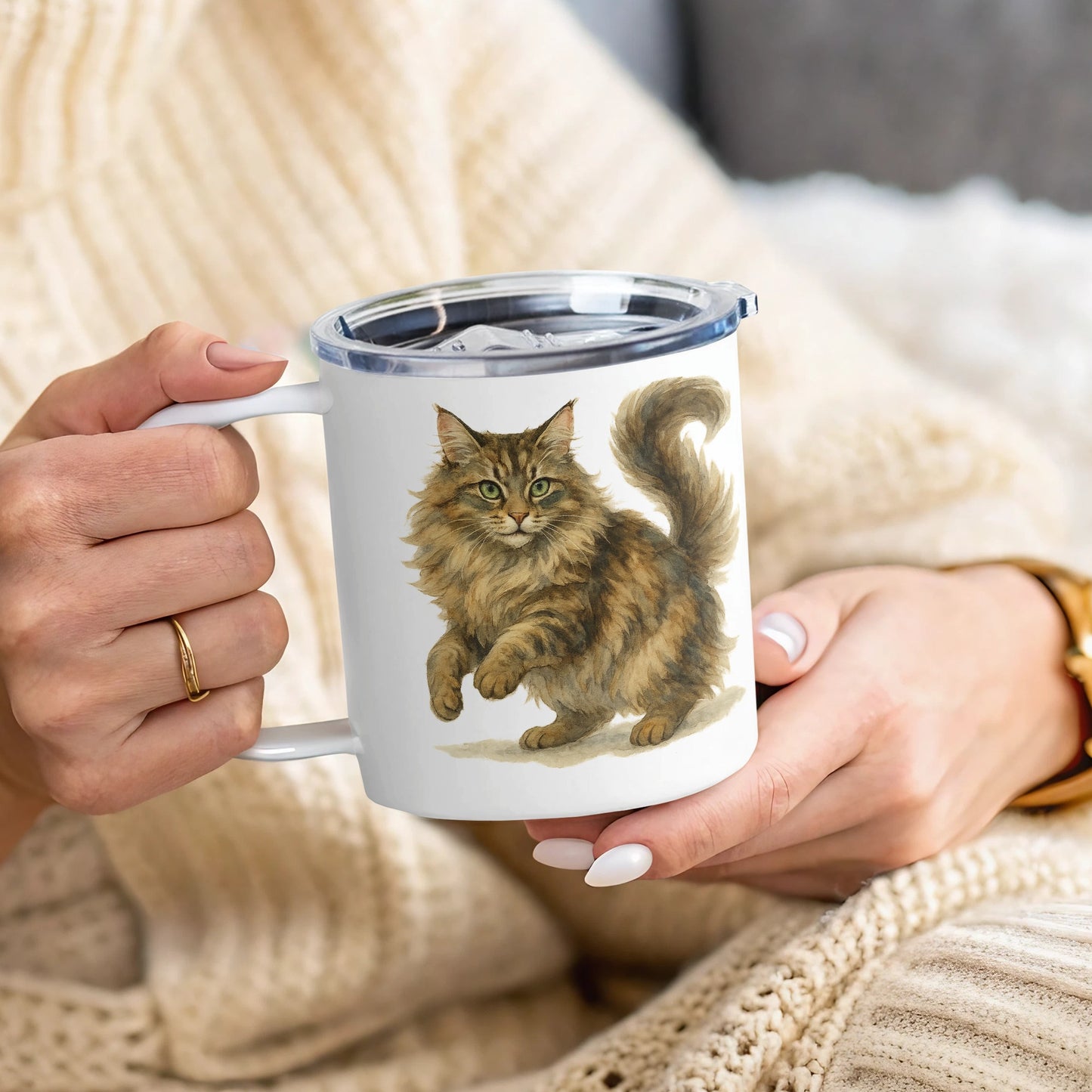 Realistic Maine Coon Artwork Insulated Mug product
