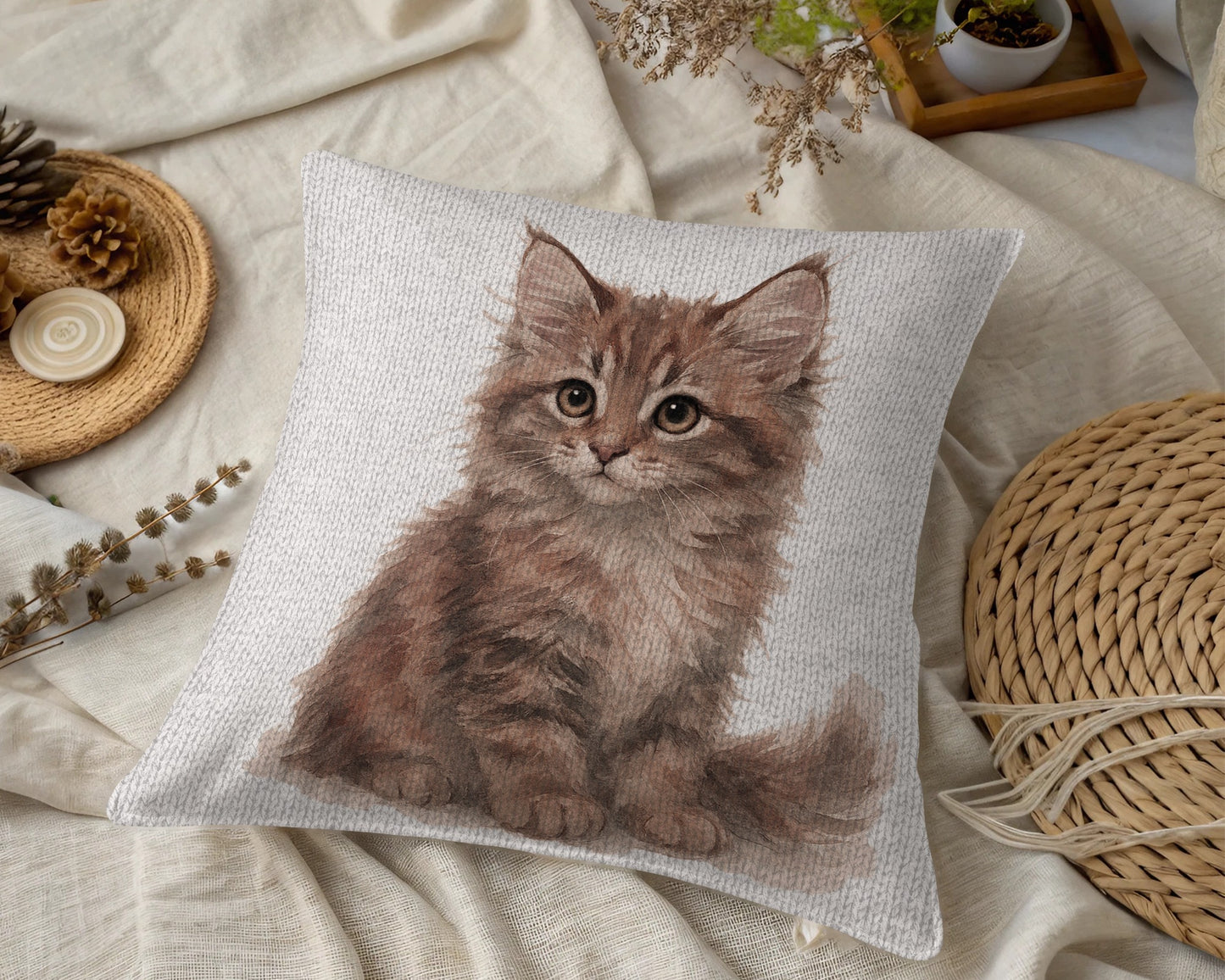 Cute Furry Kitten Decorative Cushion product type