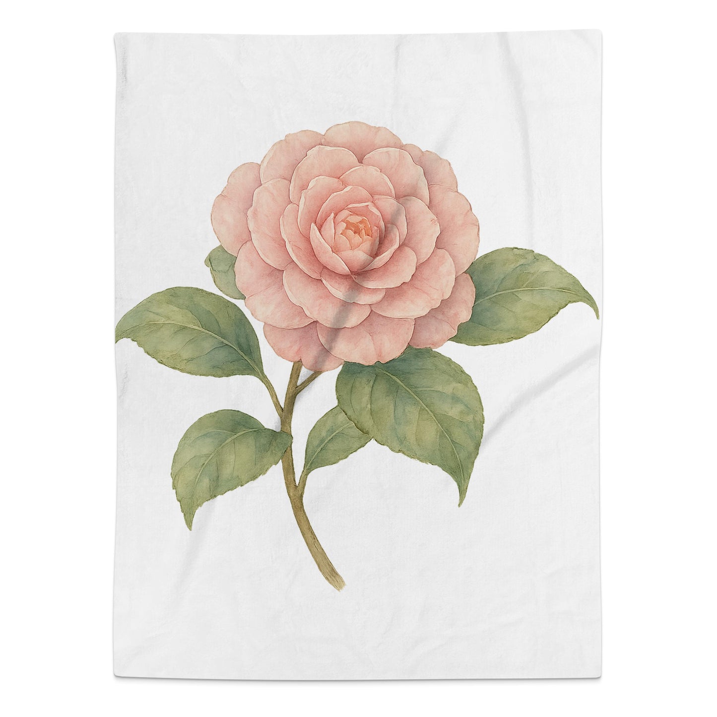 Beautiful Pink Flower Illustration on Soft Throw Blanket product