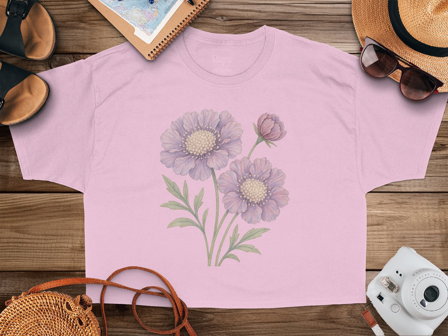 Lovely Pastel Purple Floral Graphic T-Shirt product type