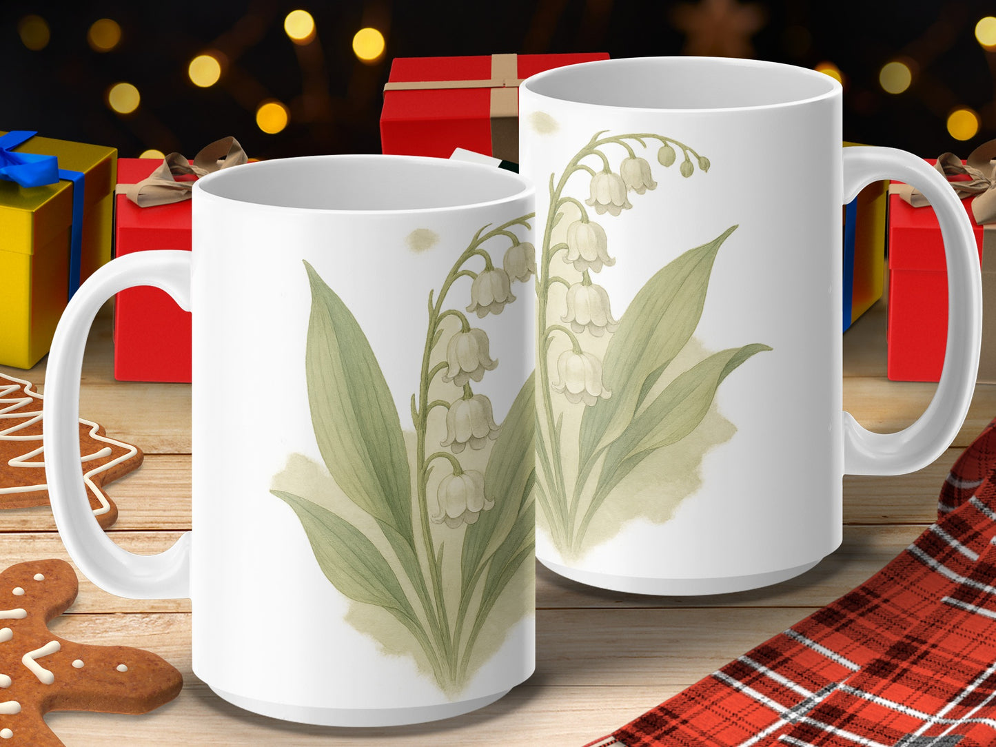 Elegant Lily of the Valley Design Ceramic Coffee Mug product