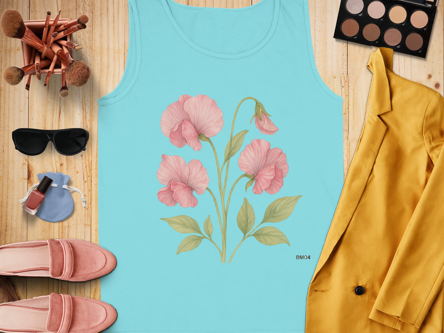 Stylish Floral Tank Top with Elegant Pastel Blooms product