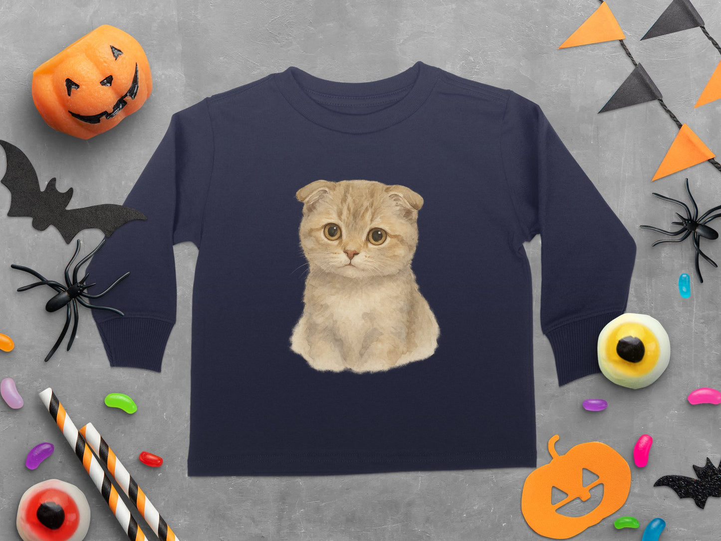 Adorable Cat Print Long Sleeve Shirt product
