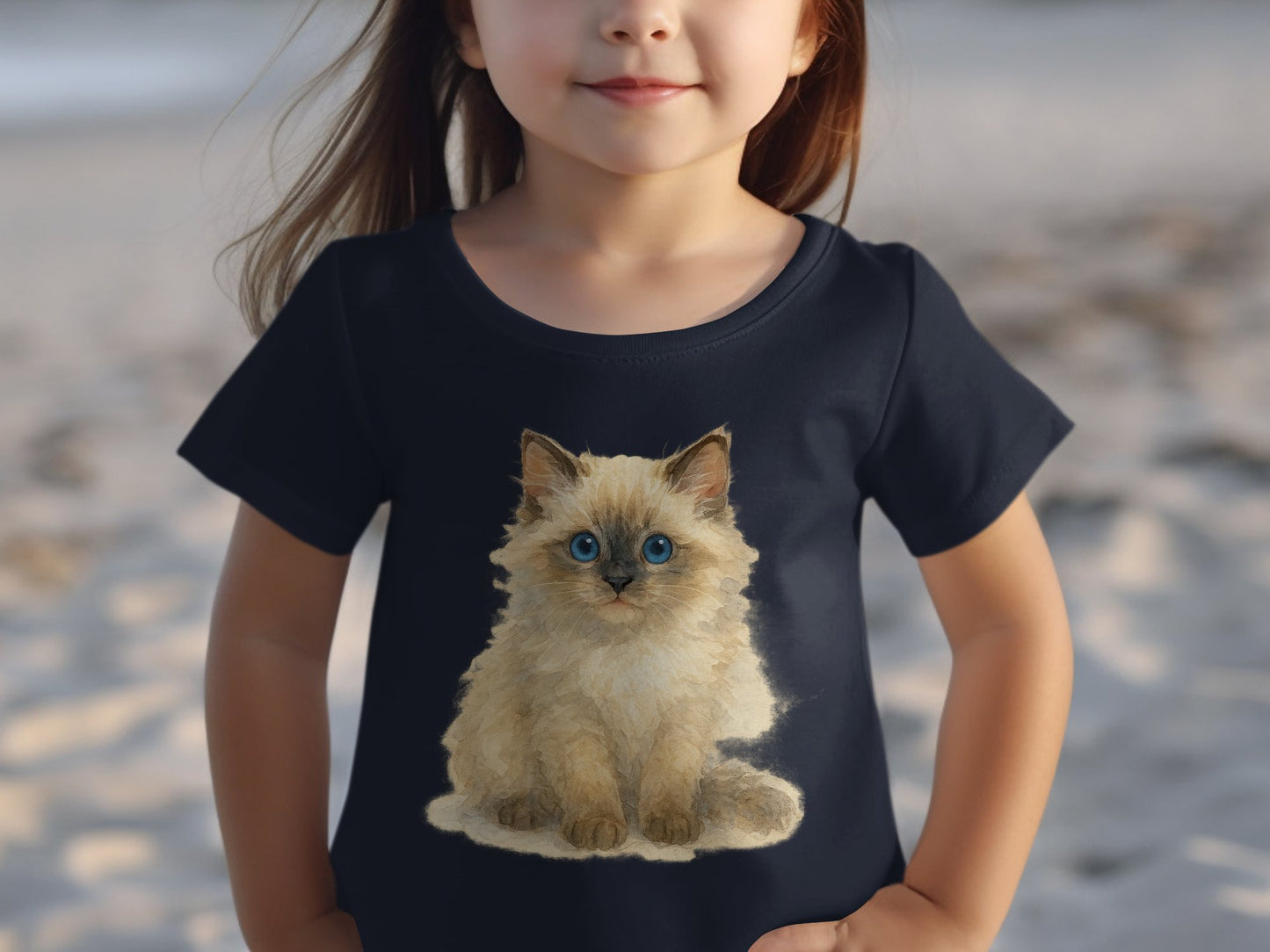 Cute Fluffy Kitten Graphic Print Kids T-shirt product